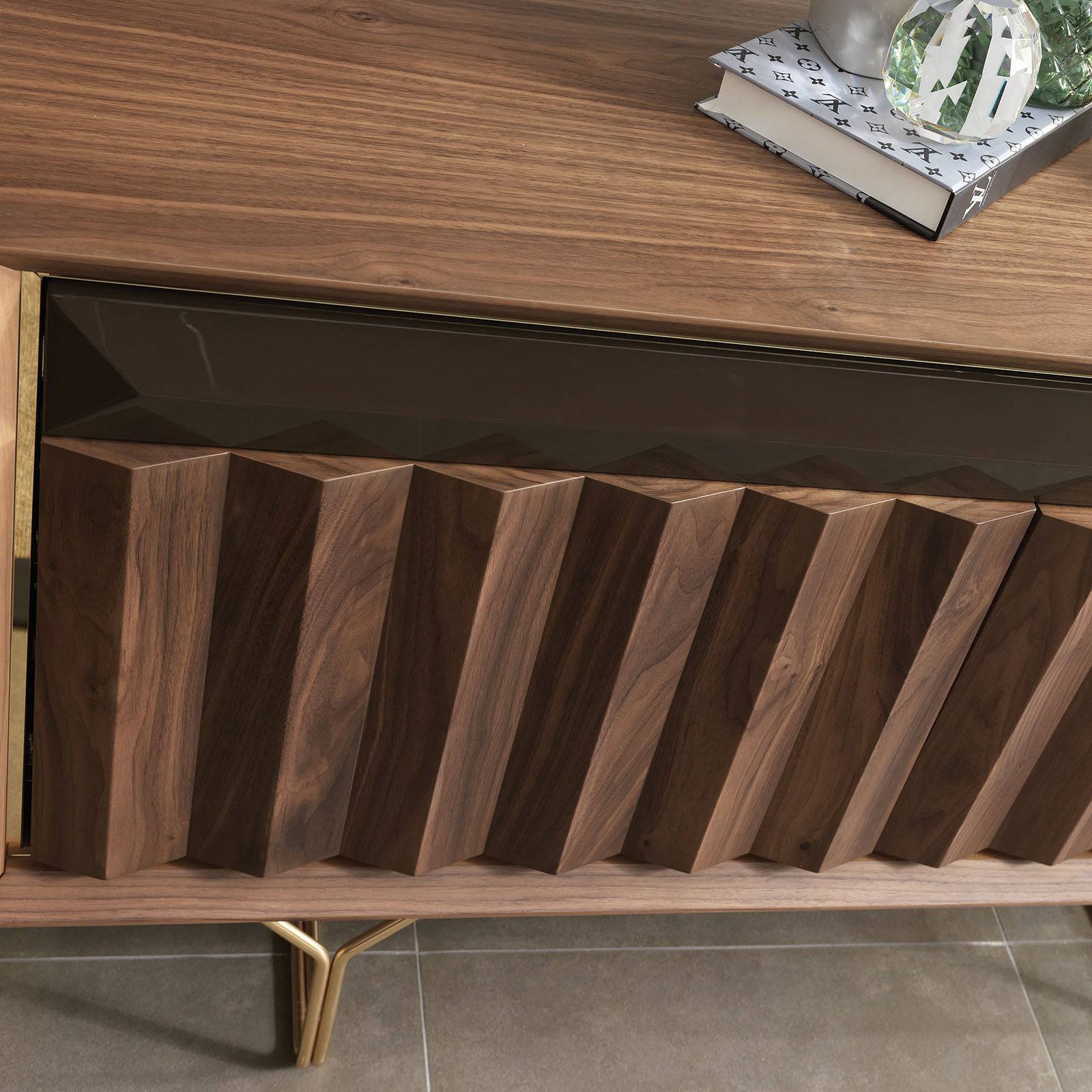 YOL LIVING Ginda dresser with matching mirror, modern wooden bedroom storage and decor furniture, natural finish.