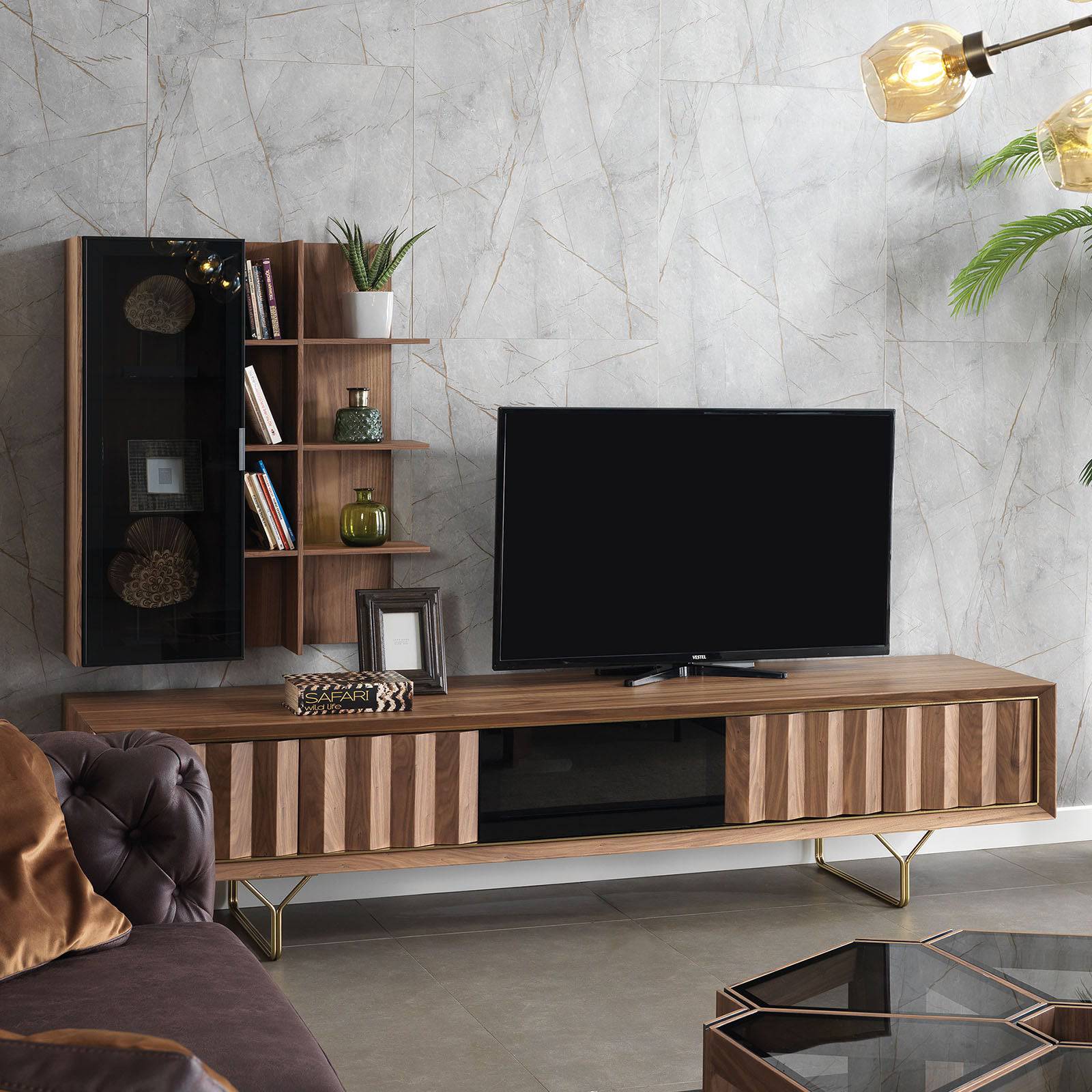 Ginda Tv Unit Ginda001 -  TV Units | طاولة تلفزيون جيندا - ebarza Furniture UAE | Shop Modern Furniture in Abu Dhabi & Dubai - مفروشات ايبازرا في الامارات | تسوق اثاث عصري وديكورات مميزة في دبي وابوظبي