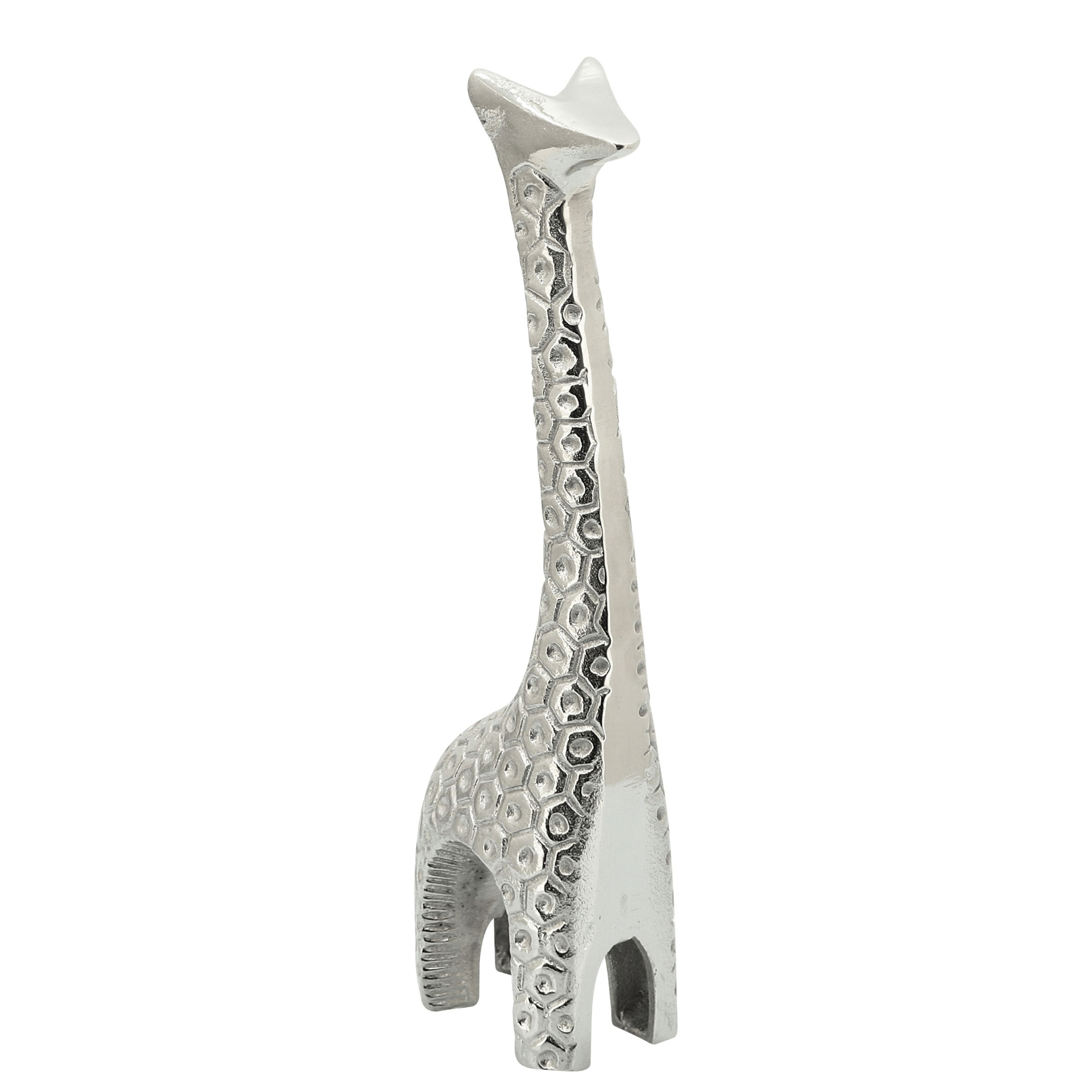 Giraffe Sculpture Silver 14248-05 -  Home Decor Figurines | تمثال الزرافة باللون الفضي - ebarza Furniture UAE | Shop Modern Furniture in Abu Dhabi & Dubai - مفروشات ايبازرا في الامارات | تسوق اثاث عصري وديكورات مميزة في دبي وابوظبي