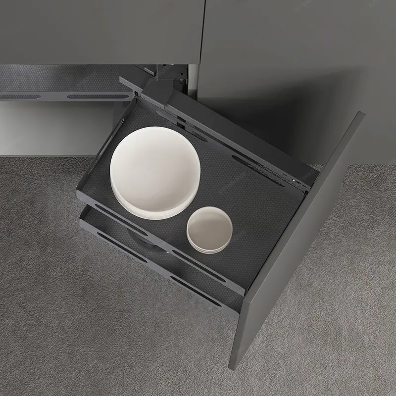 BEACON GlidePro cabinet pull-out corner storage organizer with hinges, designed for right or left corner cabinets.