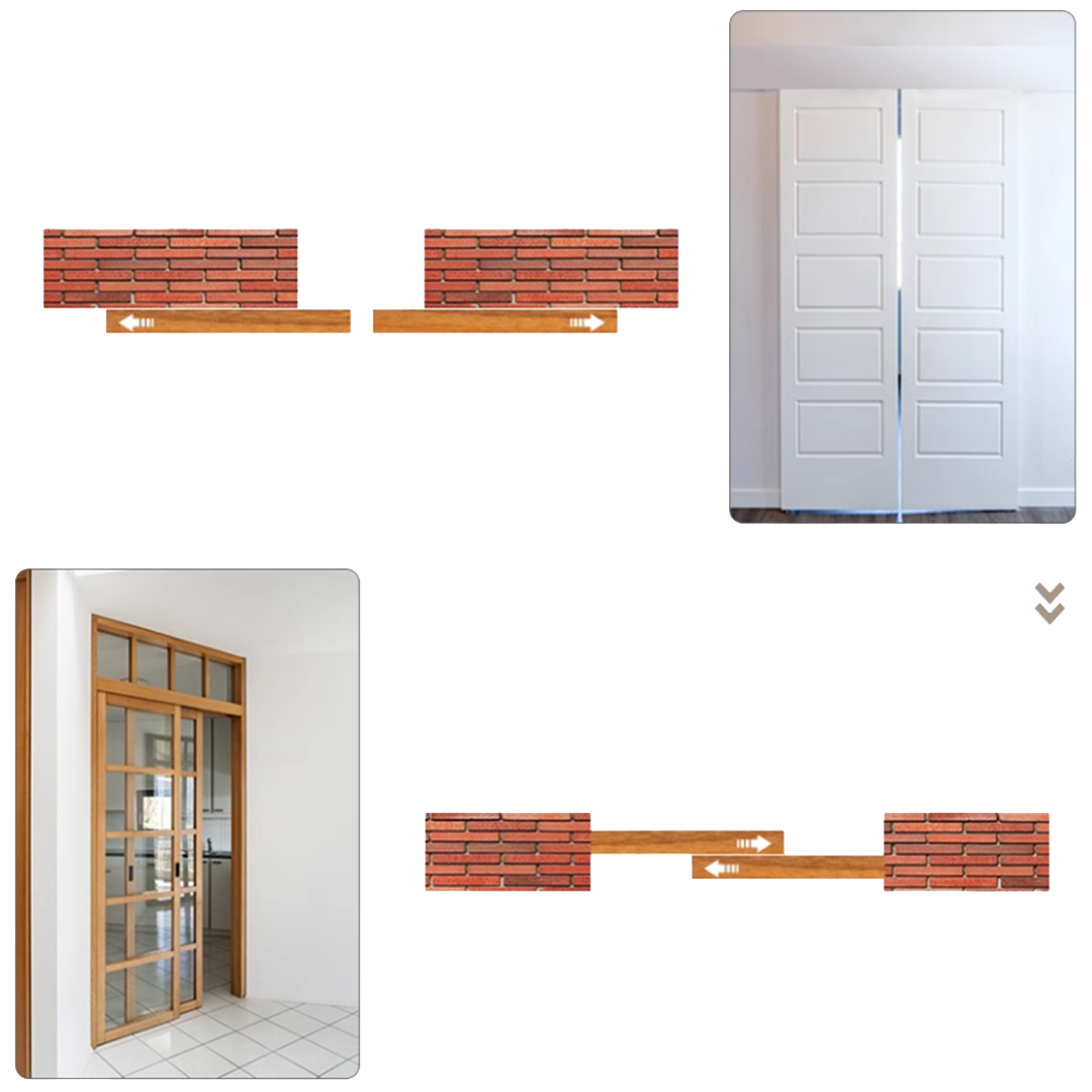 BEACON GlidePro Sliding Door FW.5612 door rails showing sleek metal track and mounting hardware for smooth sliding operation.