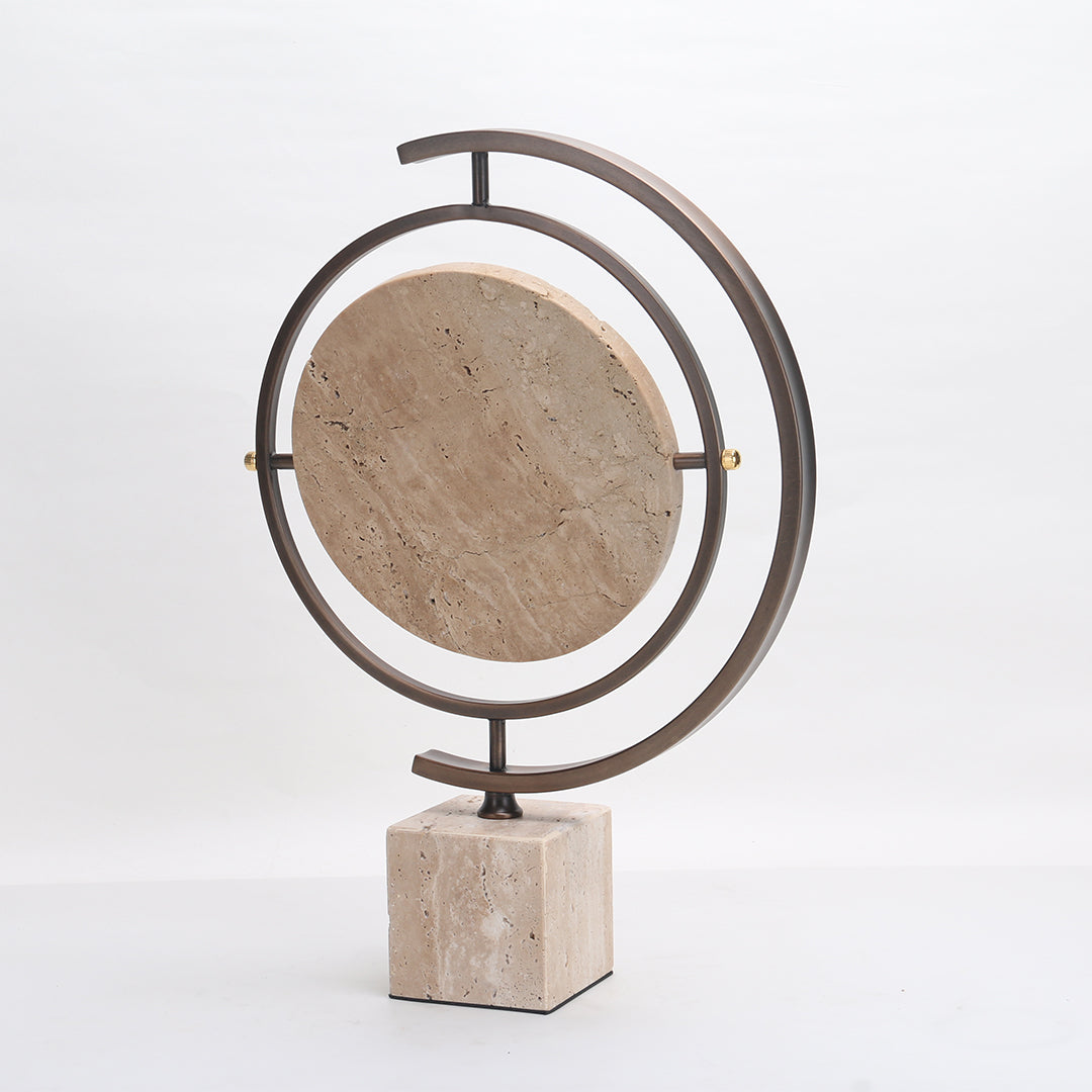 Marble globe sculpture by BEACON, a stylish home decor figurine with intricate globe design on a base.
