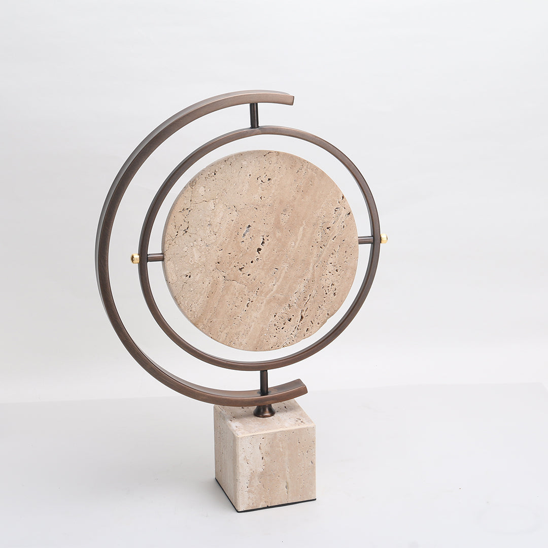 Marble globe sculpture for home decor by BEACON, showcasing a detailed, elegant globe figurine on a pedestal.