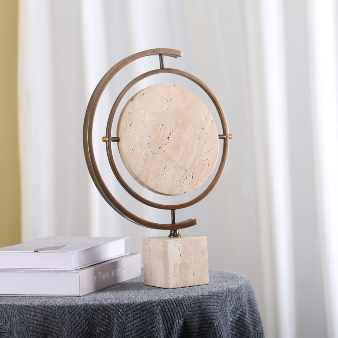 Marble globe sculpture from Beacon home decor figurines collection, detailed globe design for elegant interior decoration.