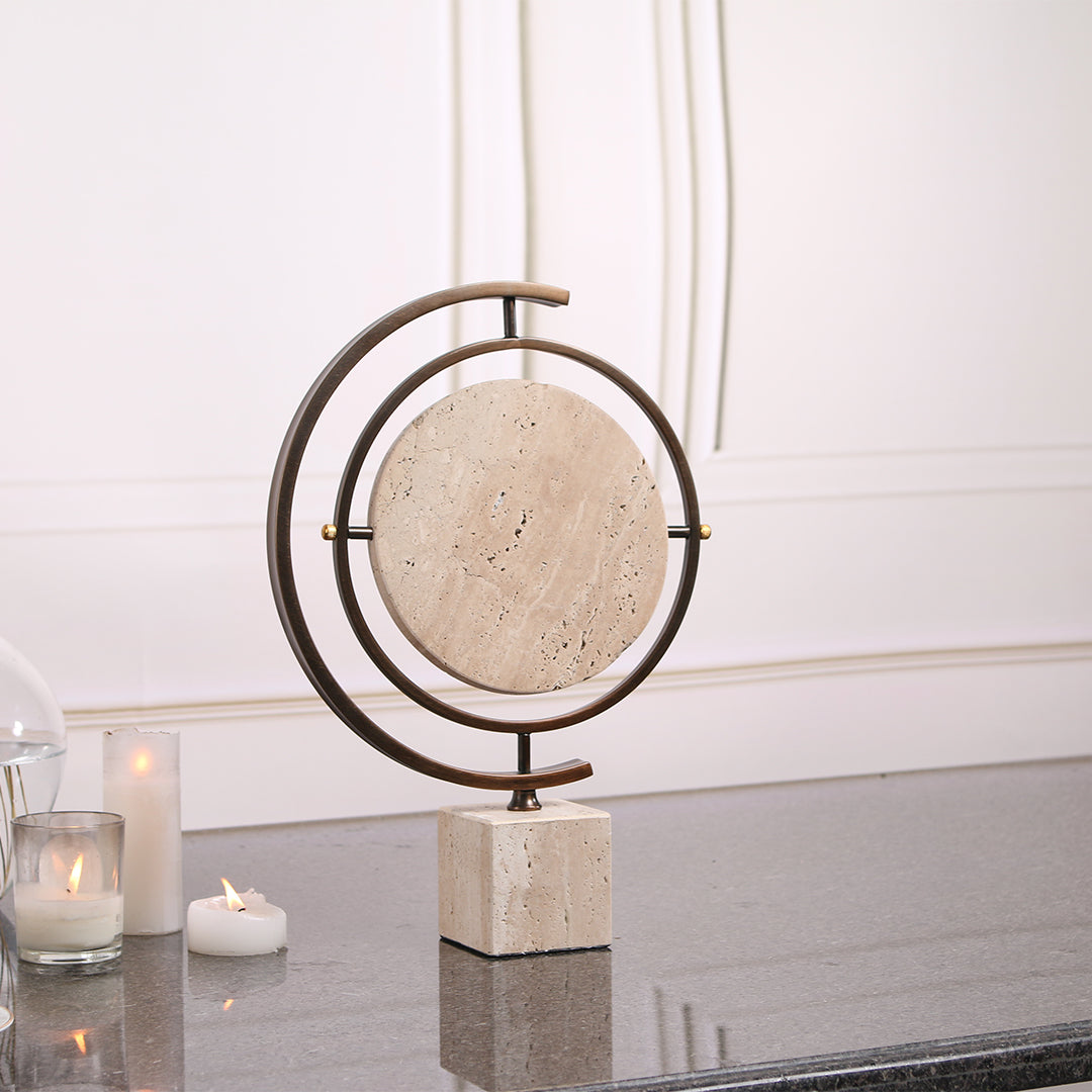 Marble Globe Sculpture by BEACON, a stylish home decor figurine featuring a detailed globe design on a sleek base.