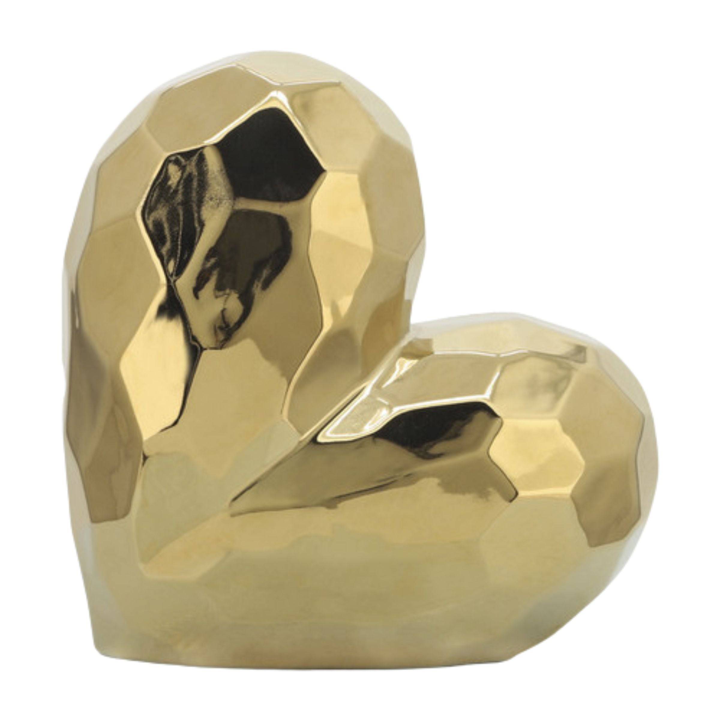 Gold Ceramic Heart 13216-01 -  Home Decor Figurines | قلب سيراميك ذهبي - ebarza Furniture UAE | Shop Modern Furniture in Abu Dhabi & Dubai - مفروشات ايبازرا في الامارات | تسوق اثاث عصري وديكورات مميزة في دبي وابوظبي