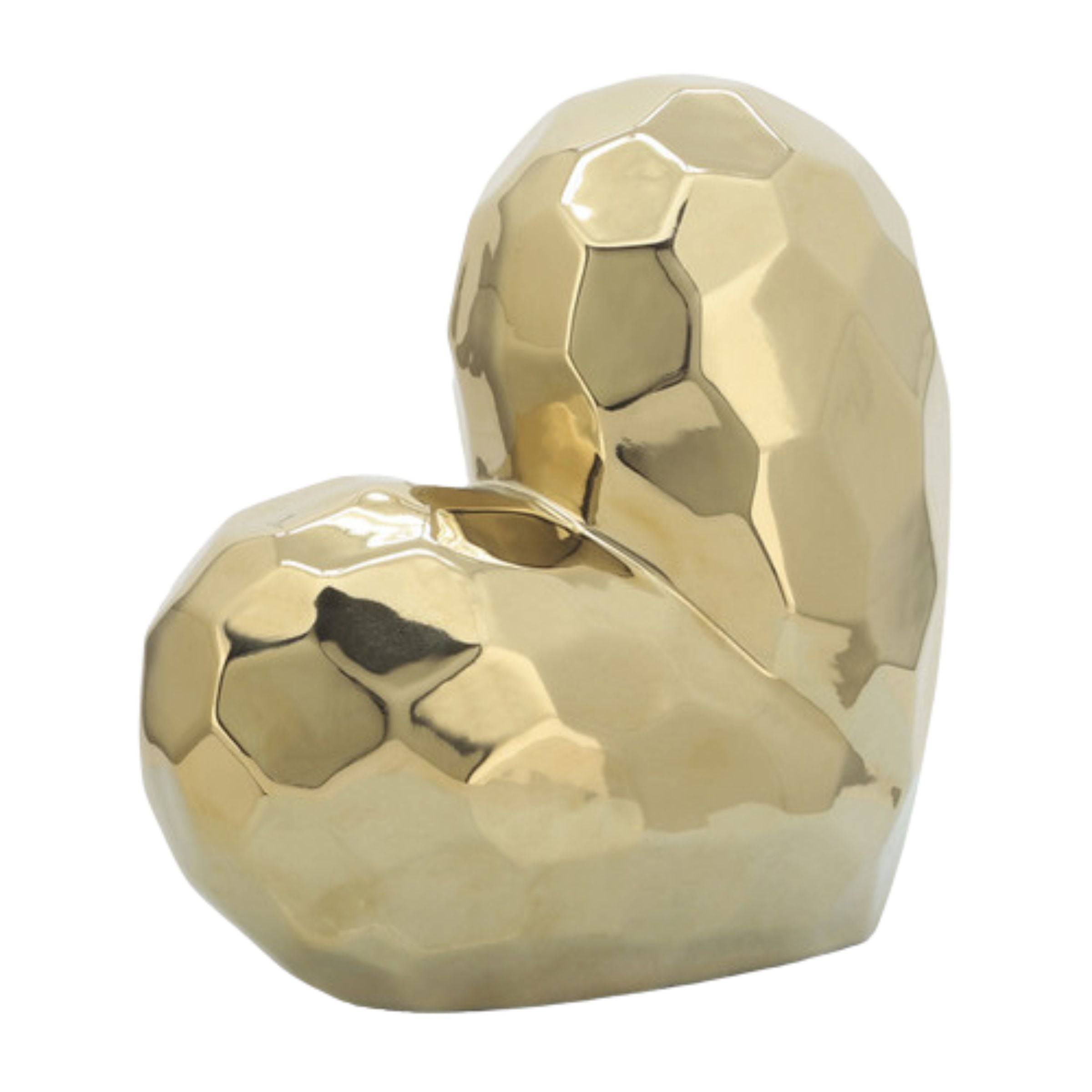 Gold Ceramic Heart 13216-01 -  Home Decor Figurines | قلب سيراميك ذهبي - ebarza Furniture UAE | Shop Modern Furniture in Abu Dhabi & Dubai - مفروشات ايبازرا في الامارات | تسوق اثاث عصري وديكورات مميزة في دبي وابوظبي