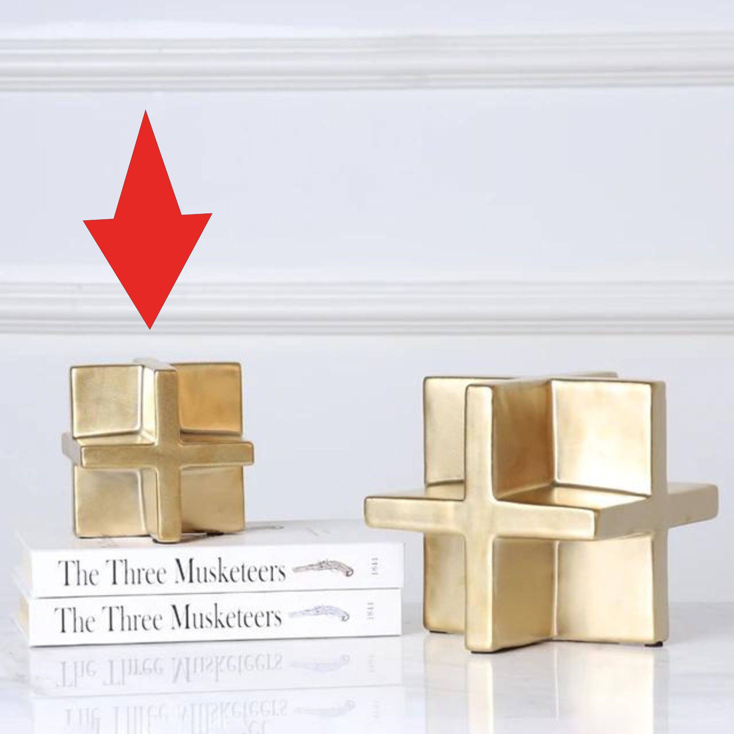 Gold Ceramic Square Orb - Small Faad01B -  Home Decor Figurines | كرة مربعة من السيراميك الذهبي - صغيرة - ebarza Furniture UAE | Shop Modern Furniture in Abu Dhabi & Dubai - مفروشات ايبازرا في الامارات | تسوق اثاث عصري وديكورات مميزة في دبي وابوظبي