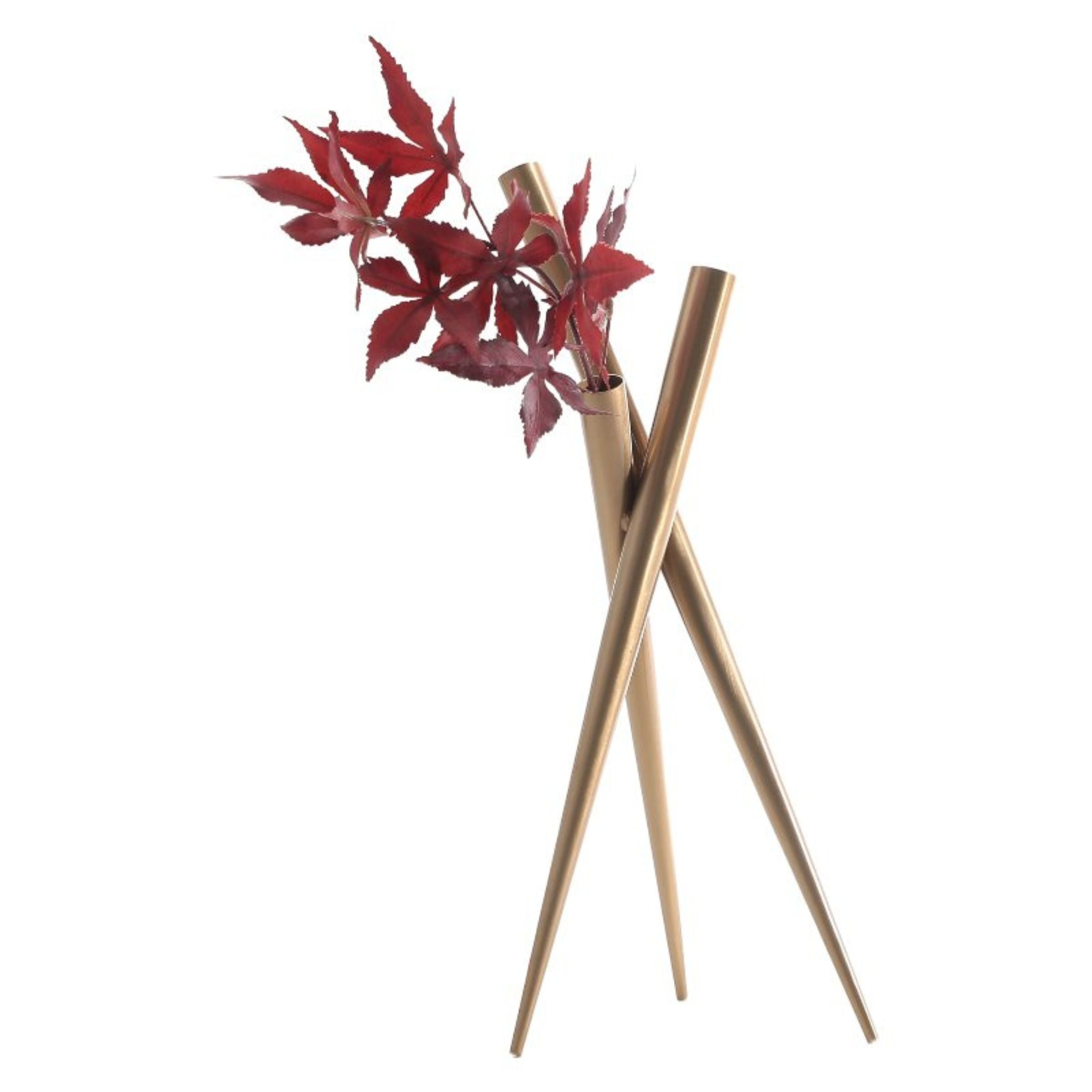 Gold iron vase from BEACON home decor figurines collection, stylish and modern decorative vase for interior design.