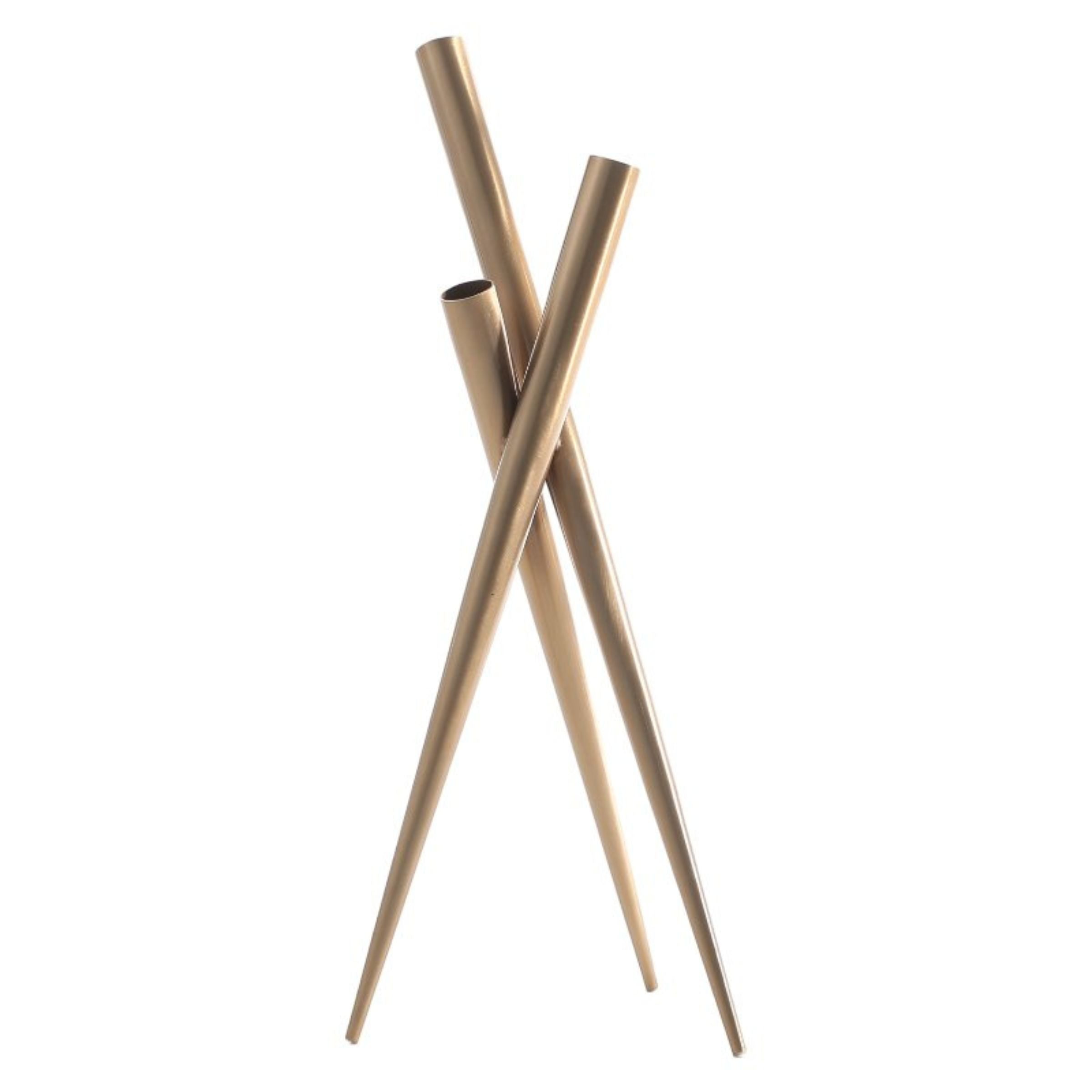 Gold iron vase from Beacon home decor figurines collection, stylish and modern decorative vase for interior accents.