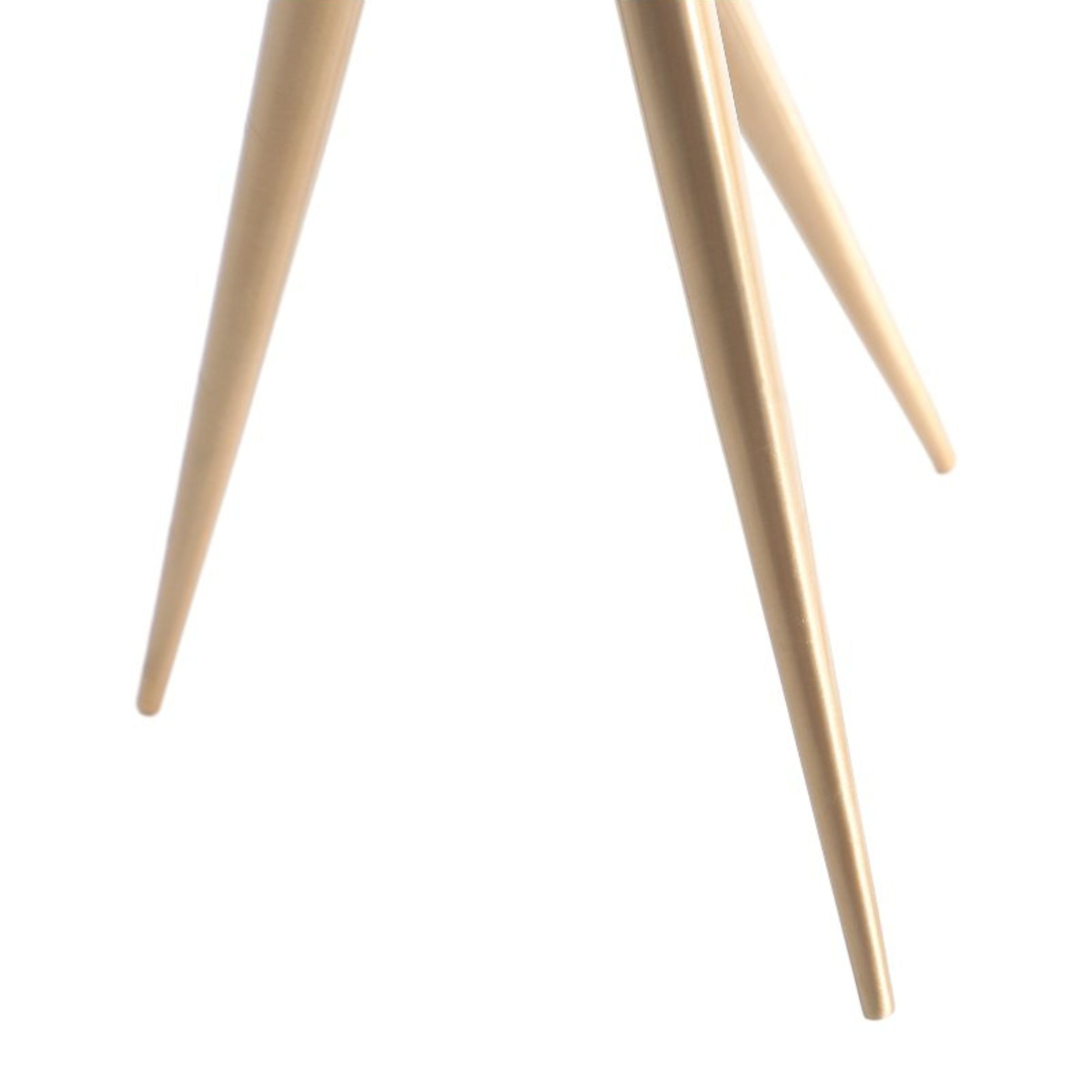 Gold iron vase from BEACON home decor figurines, decorative gold-colored metal vase with a sleek, modern design.