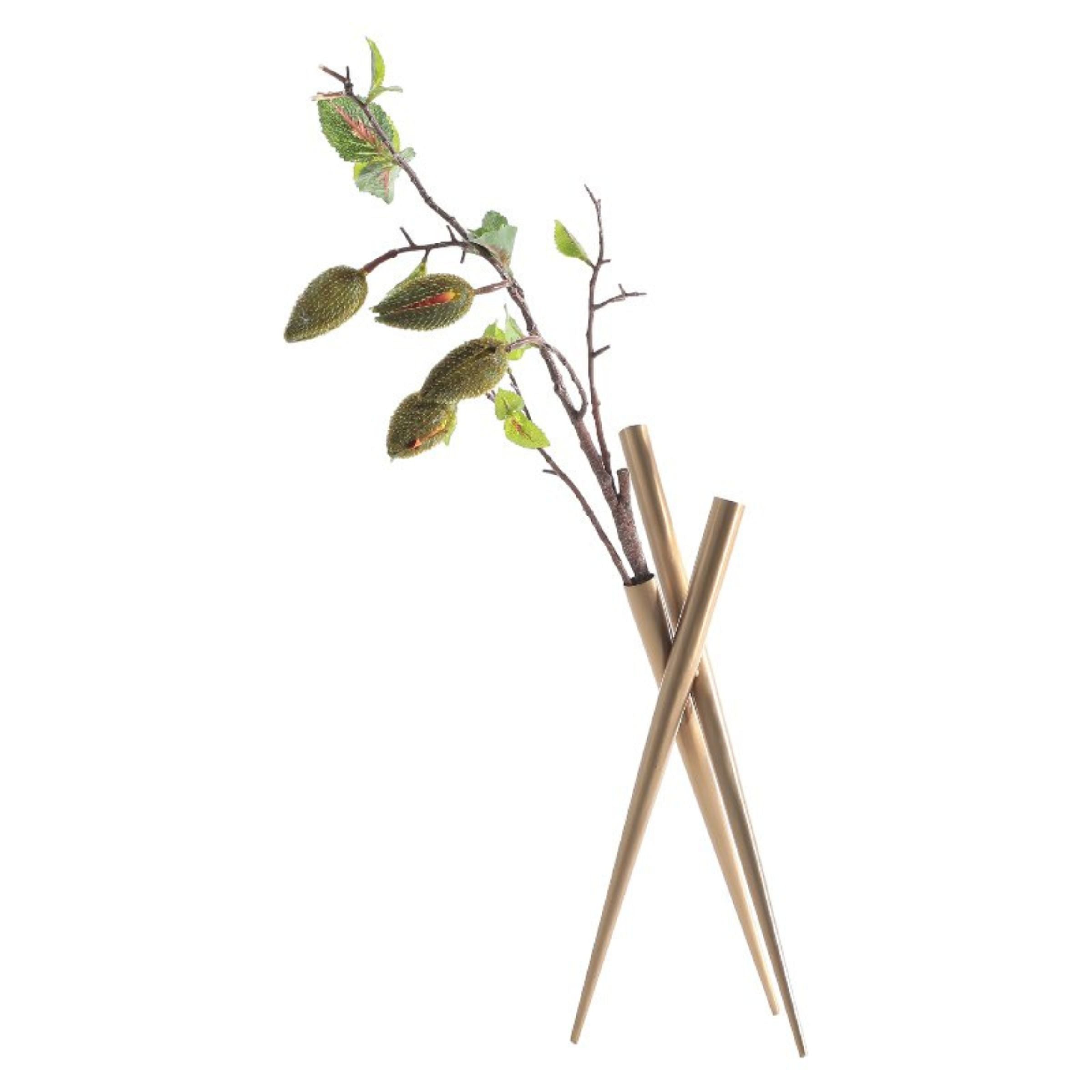 Gold iron vase from BEACON home decor figurines collection, stylish decorative piece with a sleek metallic finish.