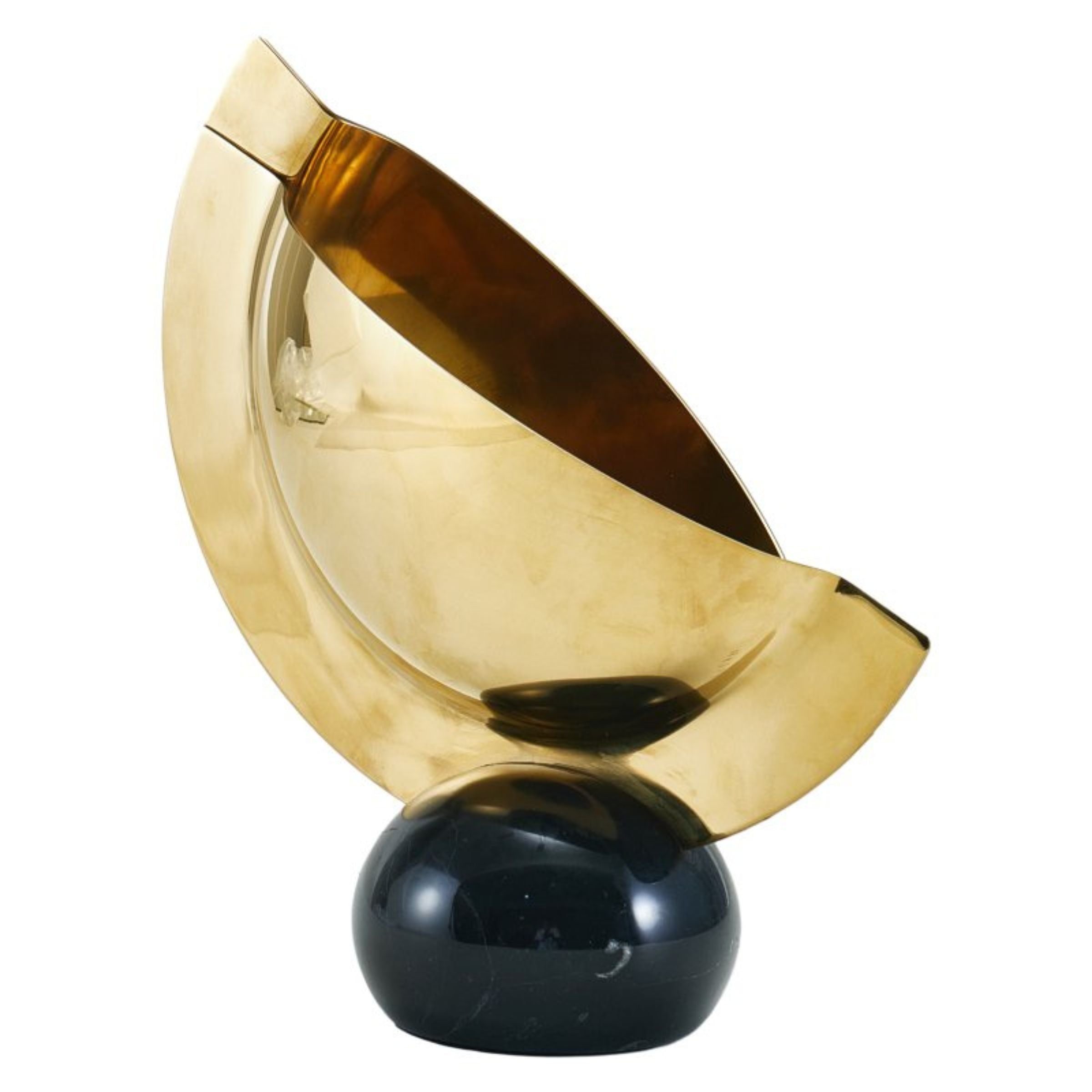 Gold marble and steel vase from Beacon, featuring a sleek design with gold and marble accents for modern decor.