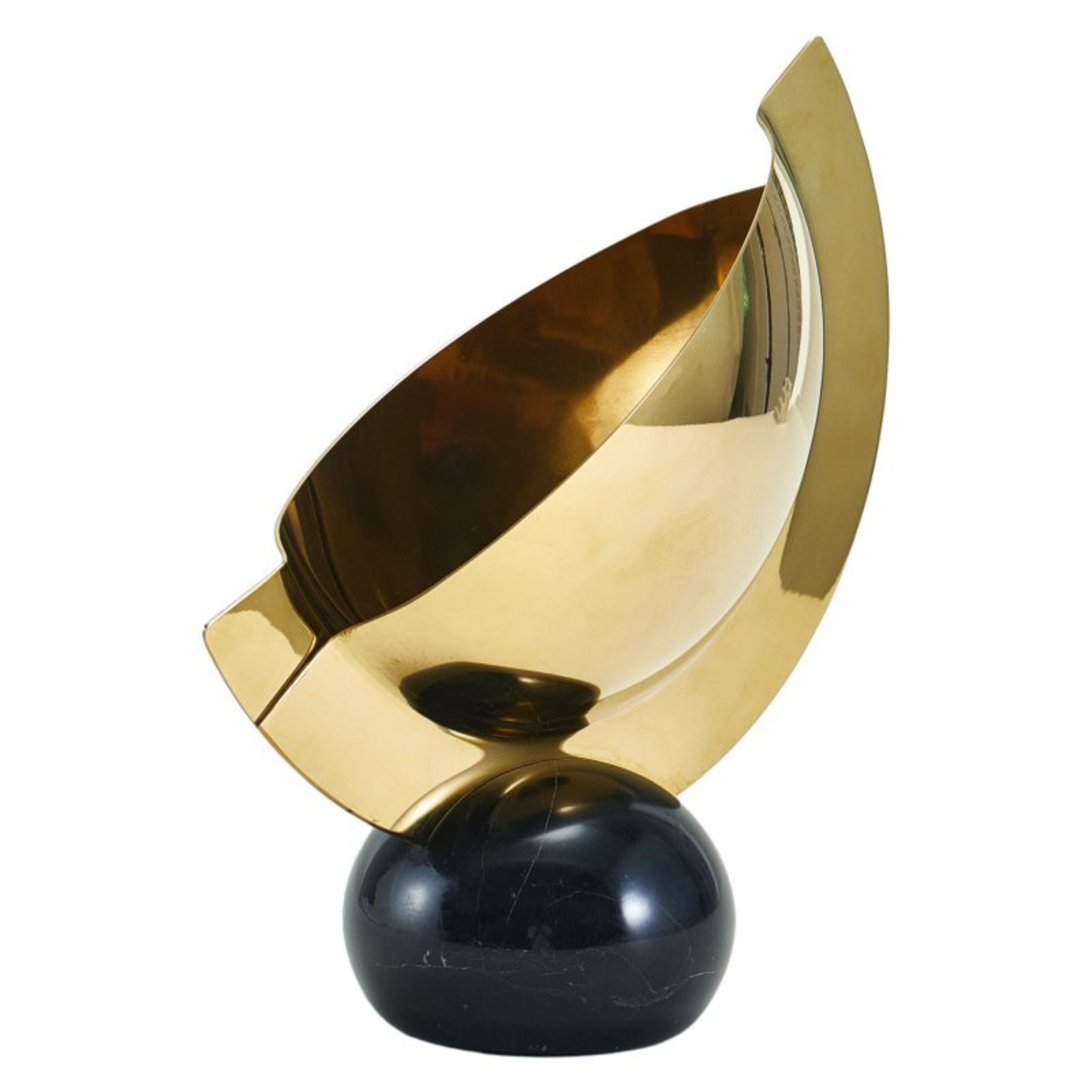 Gold marble and steel vase by BEACON, stylish decorative vase with a sleek gold and marble finish.