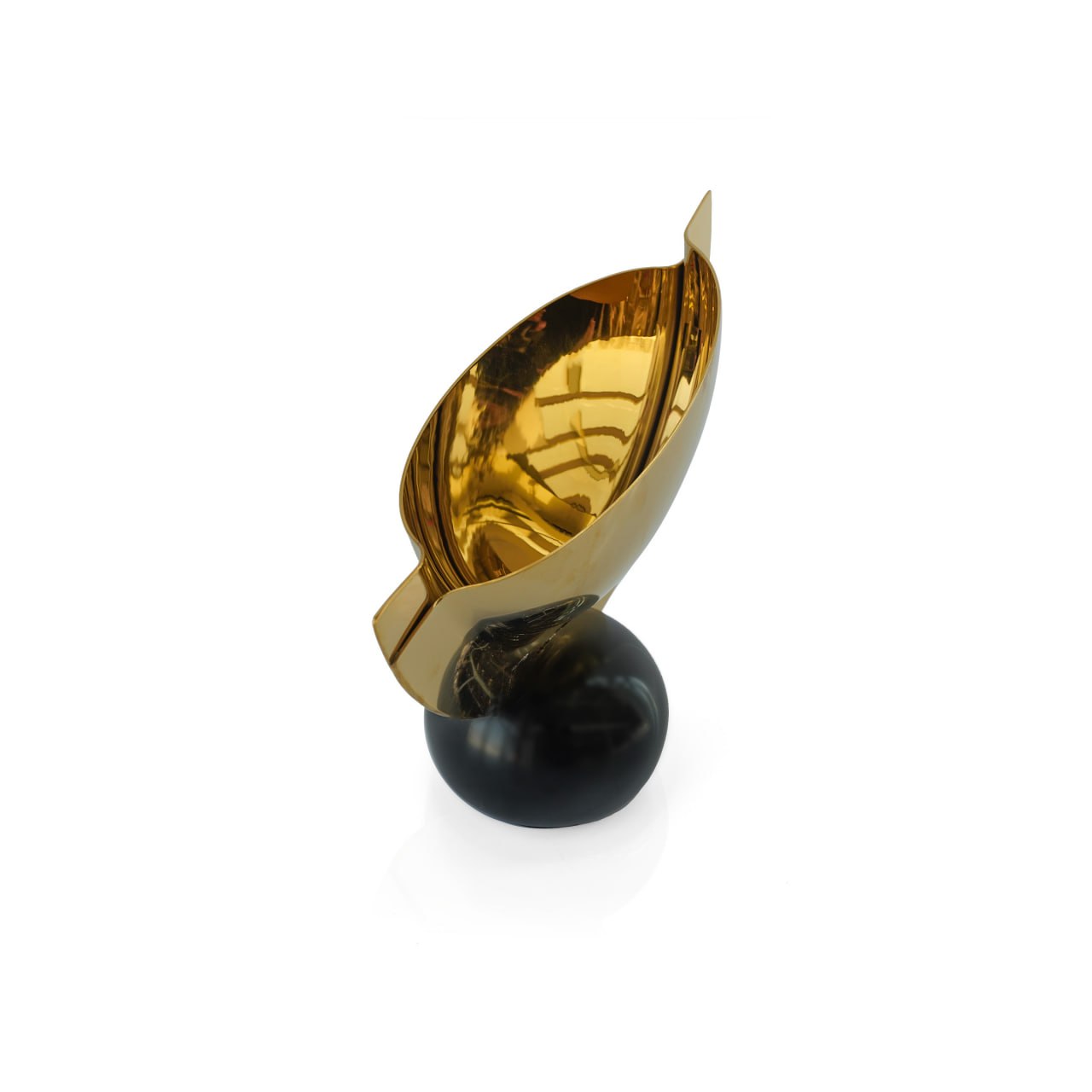 Gold marble and steel vase from Beacon, modern decorative vase with elegant gold and marble design.