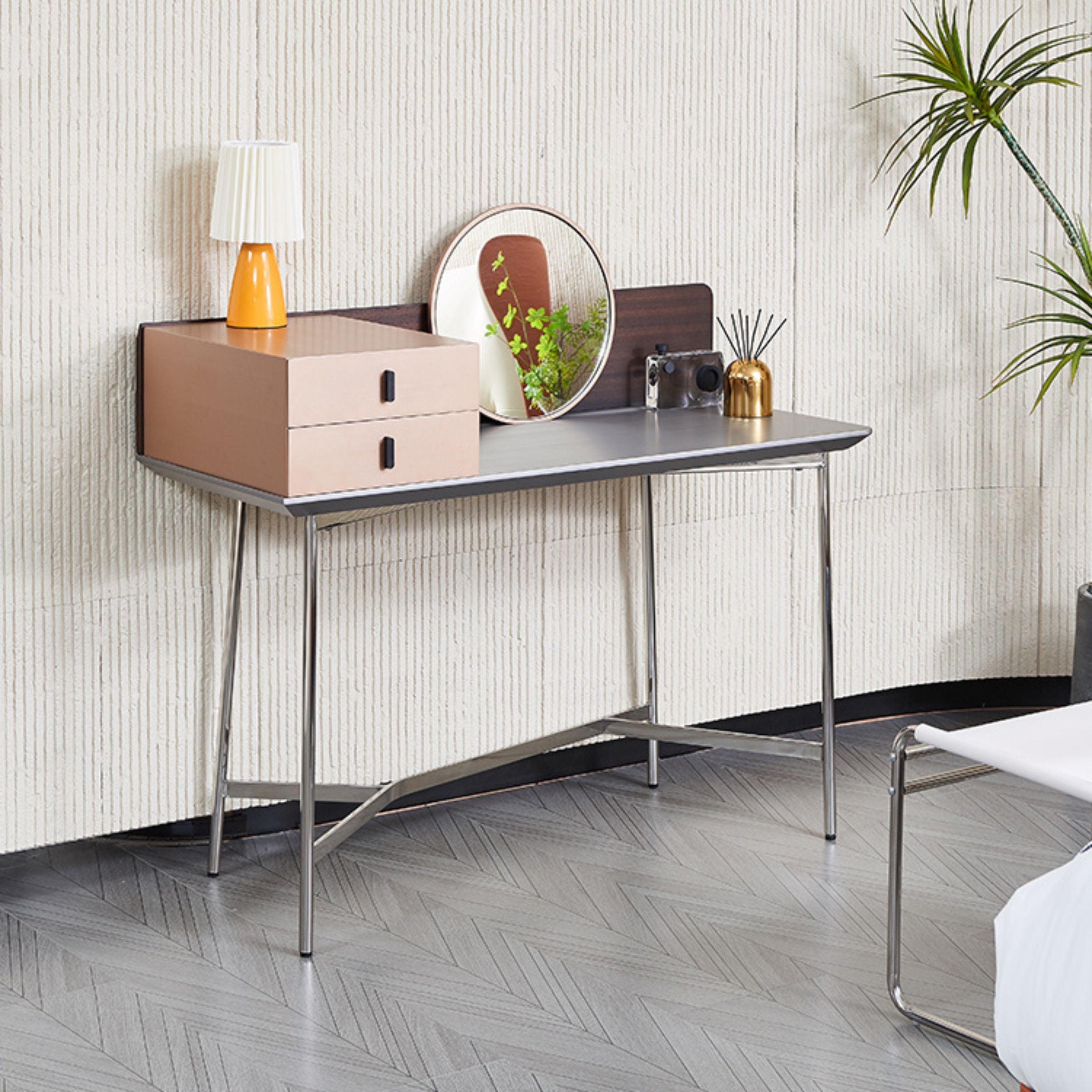 Gold-painted dresser from the BEACON MLL-J05 collection, featuring sleek design and elegant gold finish.