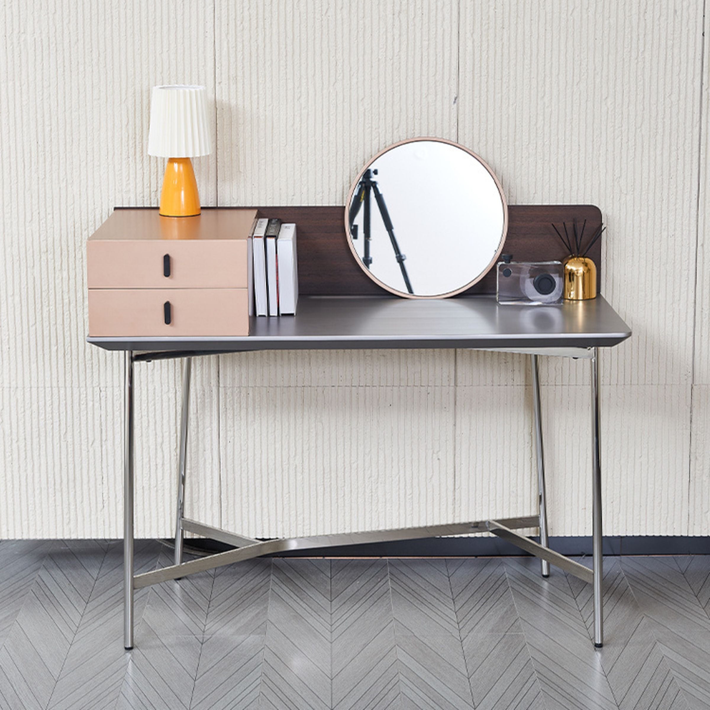 Gold-painted BEACON dresser MLL-J05 with sleek design and modern style, featuring multiple drawers and a smooth finish.