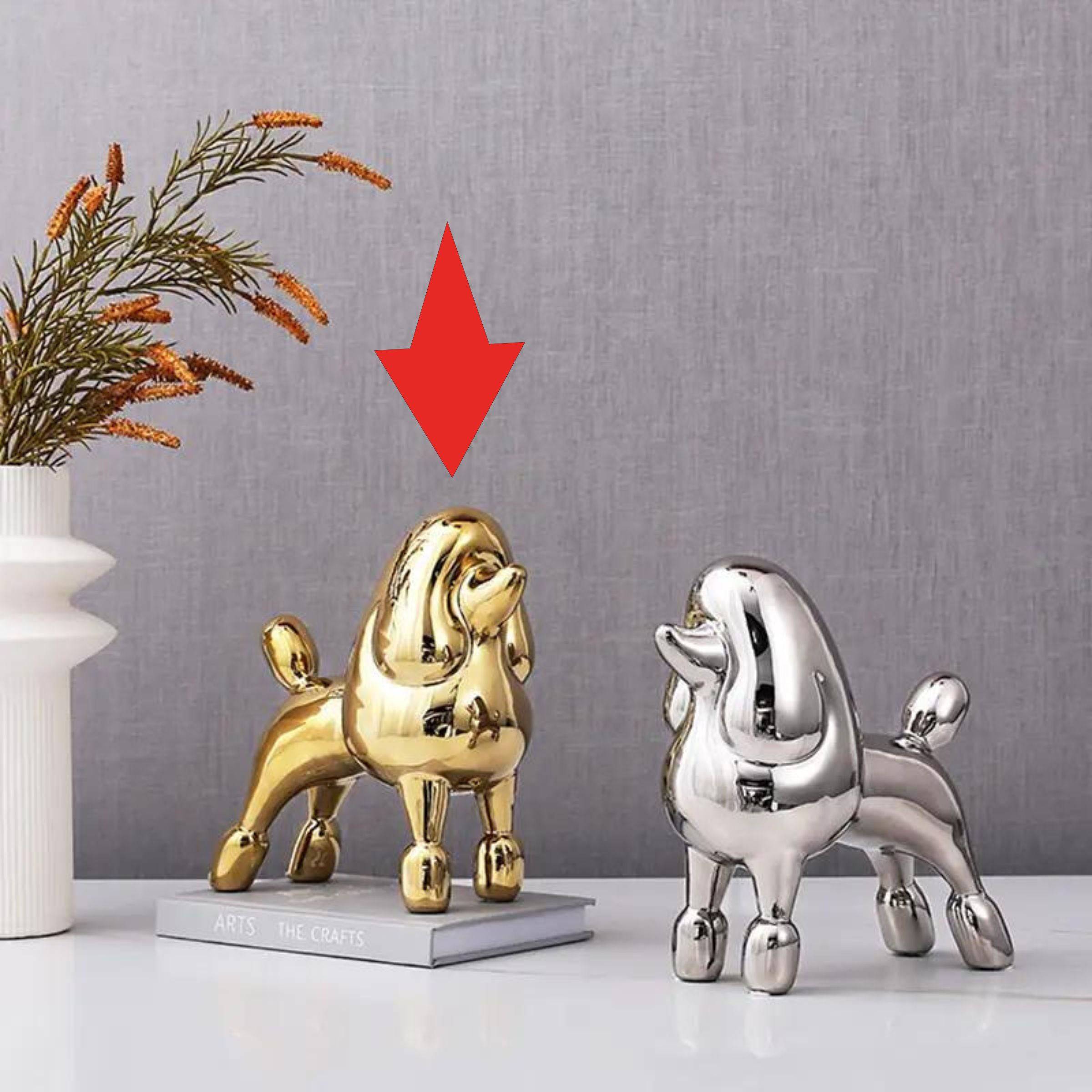 Gold Standing Dog -A Fa-D21071A -  Home Decor Figurines | ديكورالكلب الذهبي الواقف - ebarza Furniture UAE | Shop Modern Furniture in Abu Dhabi & Dubai - مفروشات ايبازرا في الامارات | تسوق اثاث عصري وديكورات مميزة في دبي وابوظبي