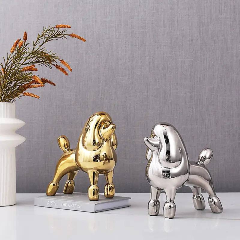 Gold Standing Dog -A Fa-D21071A -  Home Decor Figurines | ديكورالكلب الذهبي الواقف - ebarza Furniture UAE | Shop Modern Furniture in Abu Dhabi & Dubai - مفروشات ايبازرا في الامارات | تسوق اثاث عصري وديكورات مميزة في دبي وابوظبي