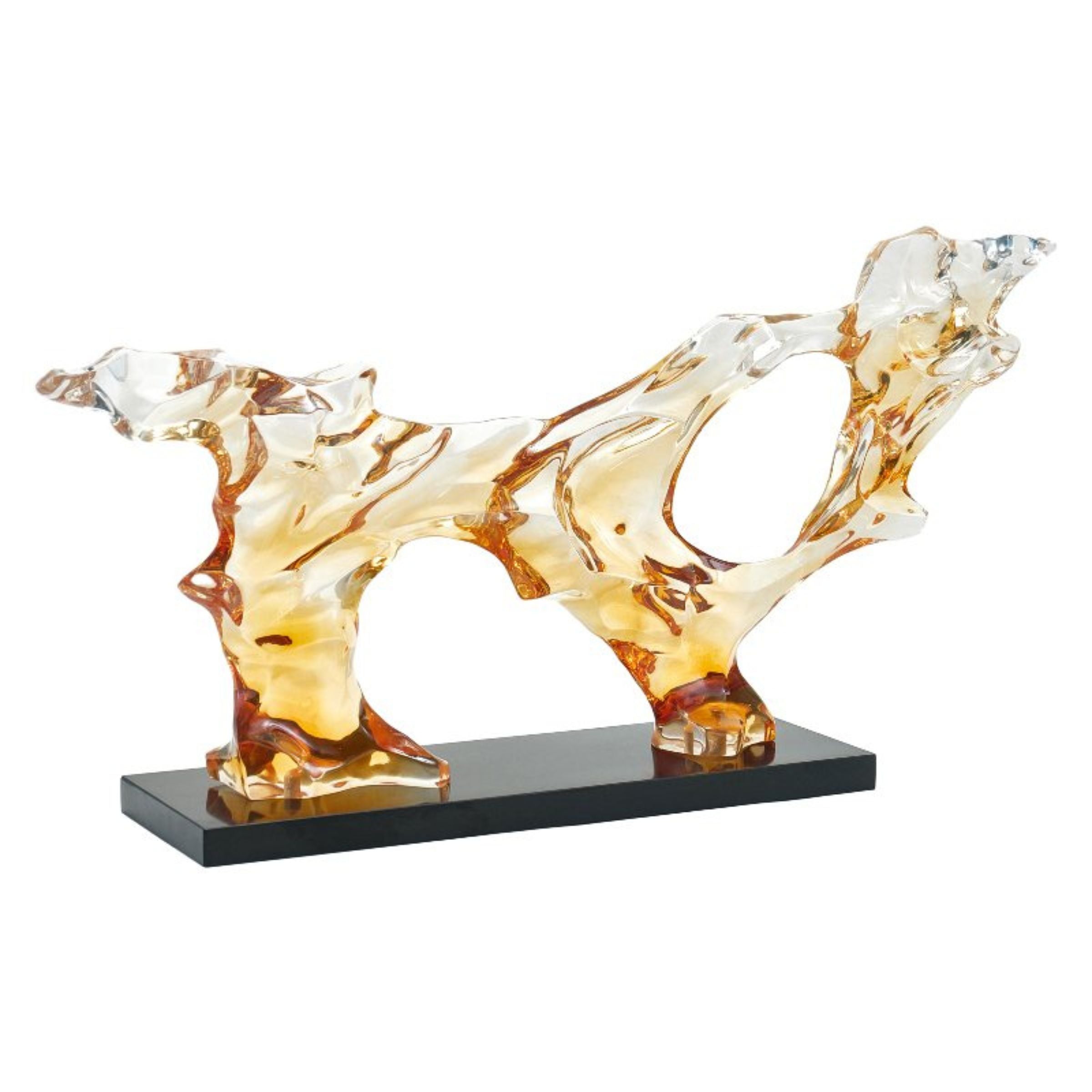 Golden abstract sculpture by BEACON home decor figurine, modern decorative art piece with sleek, artistic design.