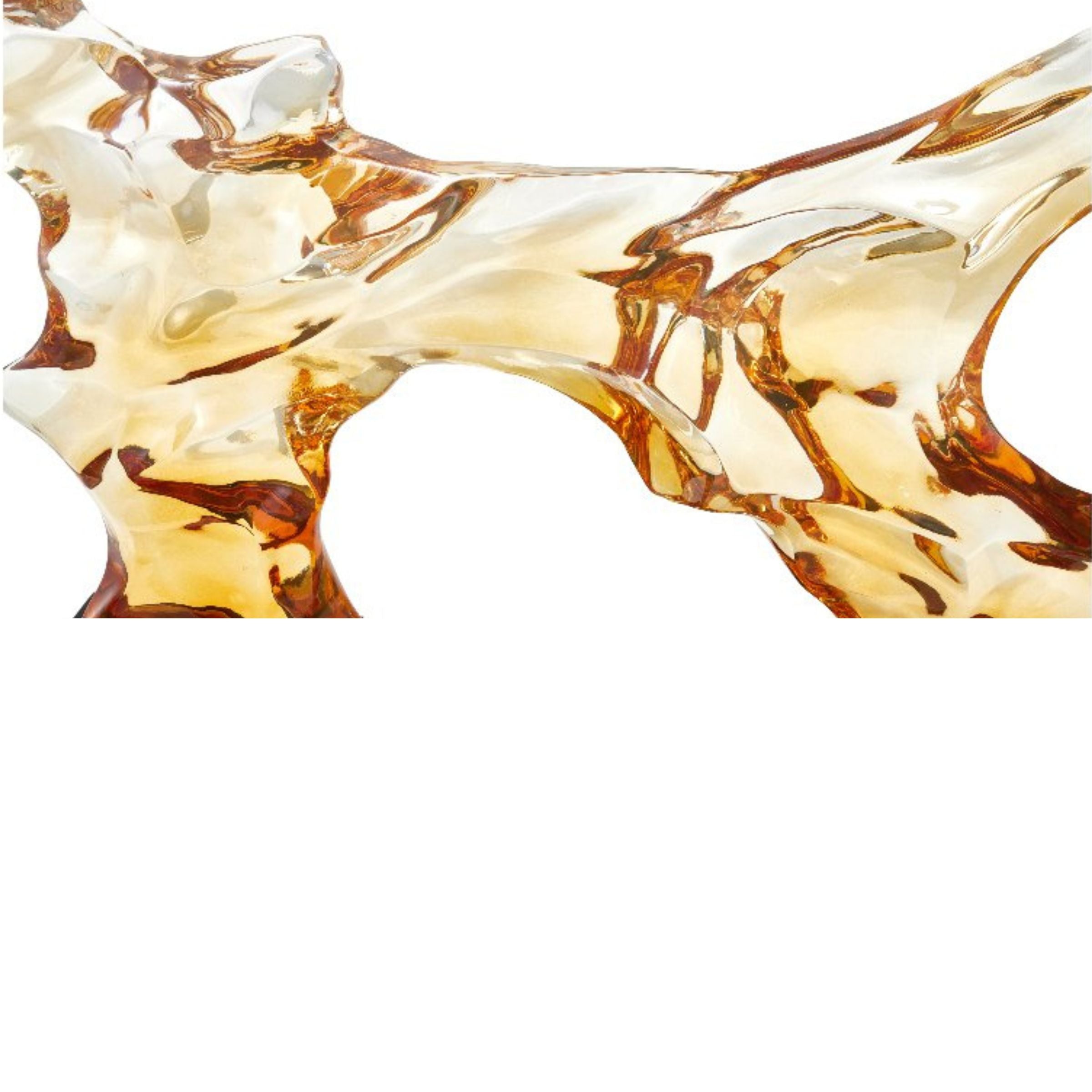 Golden abstract sculpture from BEACON home decor figurines, modern decorative art piece with sleek gold finish.
