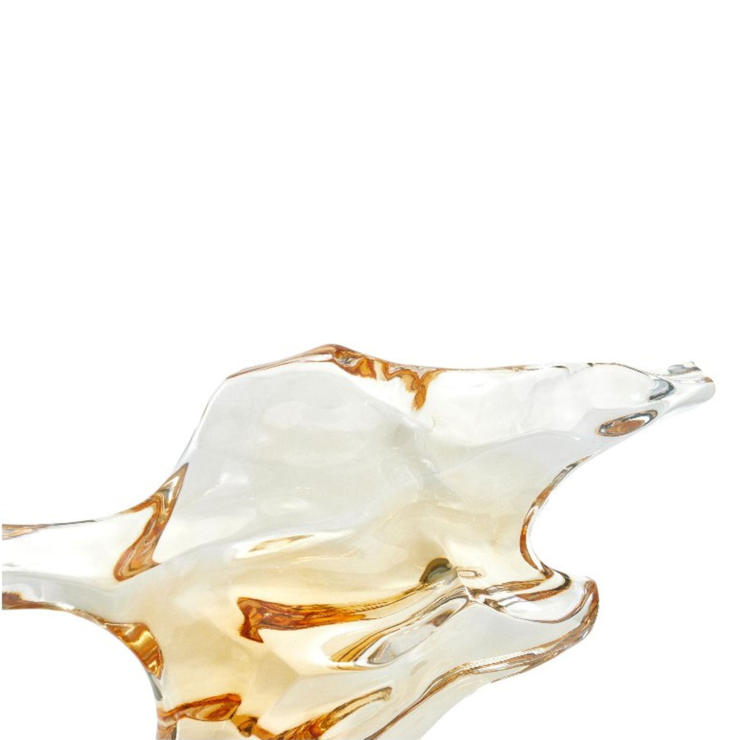 Golden abstract sculpture by BEACON home decor figurine, modern art piece with sleek, artistic design for stylish interior decor.
