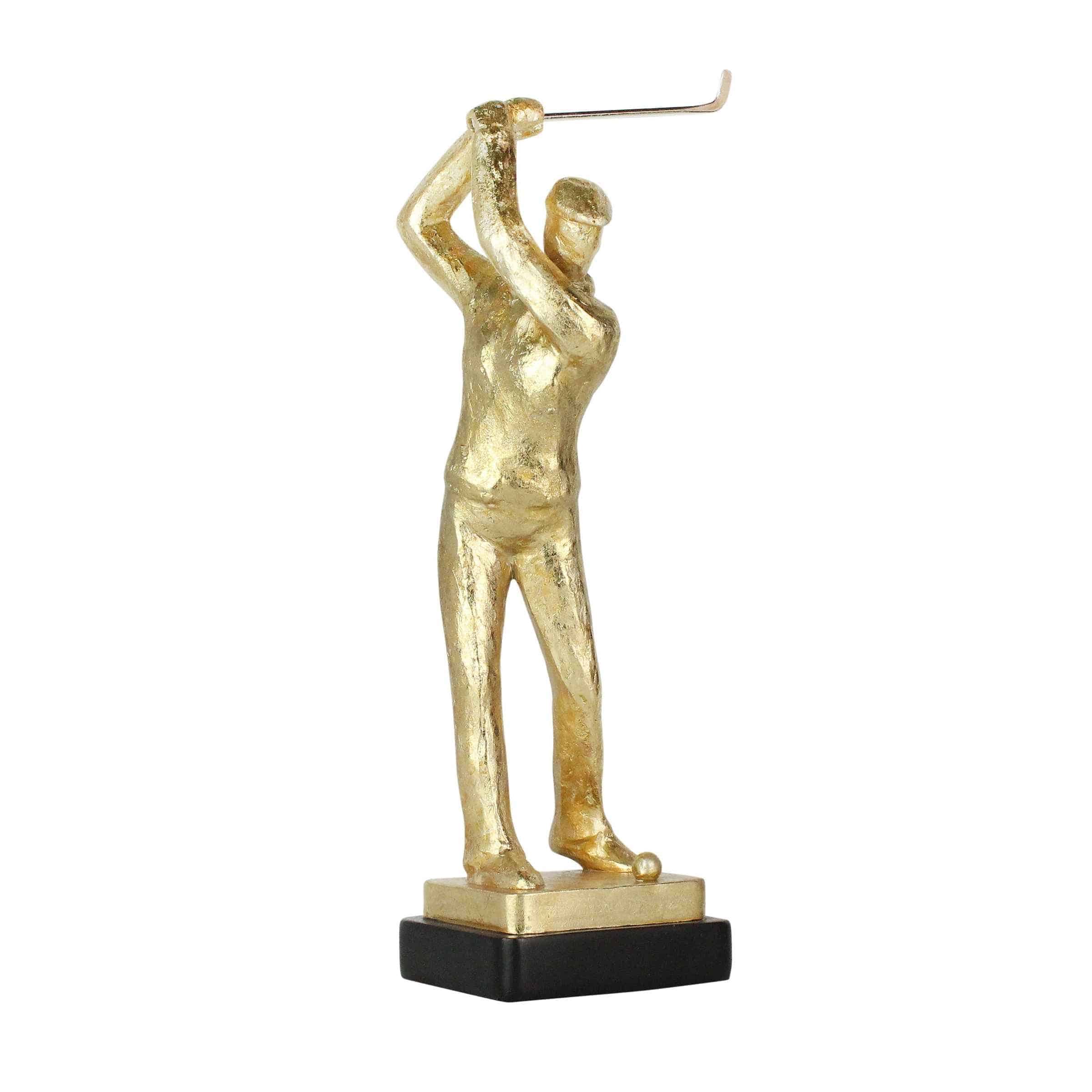 Golf Resin Figurine 35.5 Cm - Gold 14466-04 -  Home Decor Figurines | تمثال جولف الراتنج 35.5 سم - ذهبي - ebarza Furniture UAE | Shop Modern Furniture in Abu Dhabi & Dubai - مفروشات ايبازرا في الامارات | تسوق اثاث عصري وديكورات مميزة في دبي وابوظبي