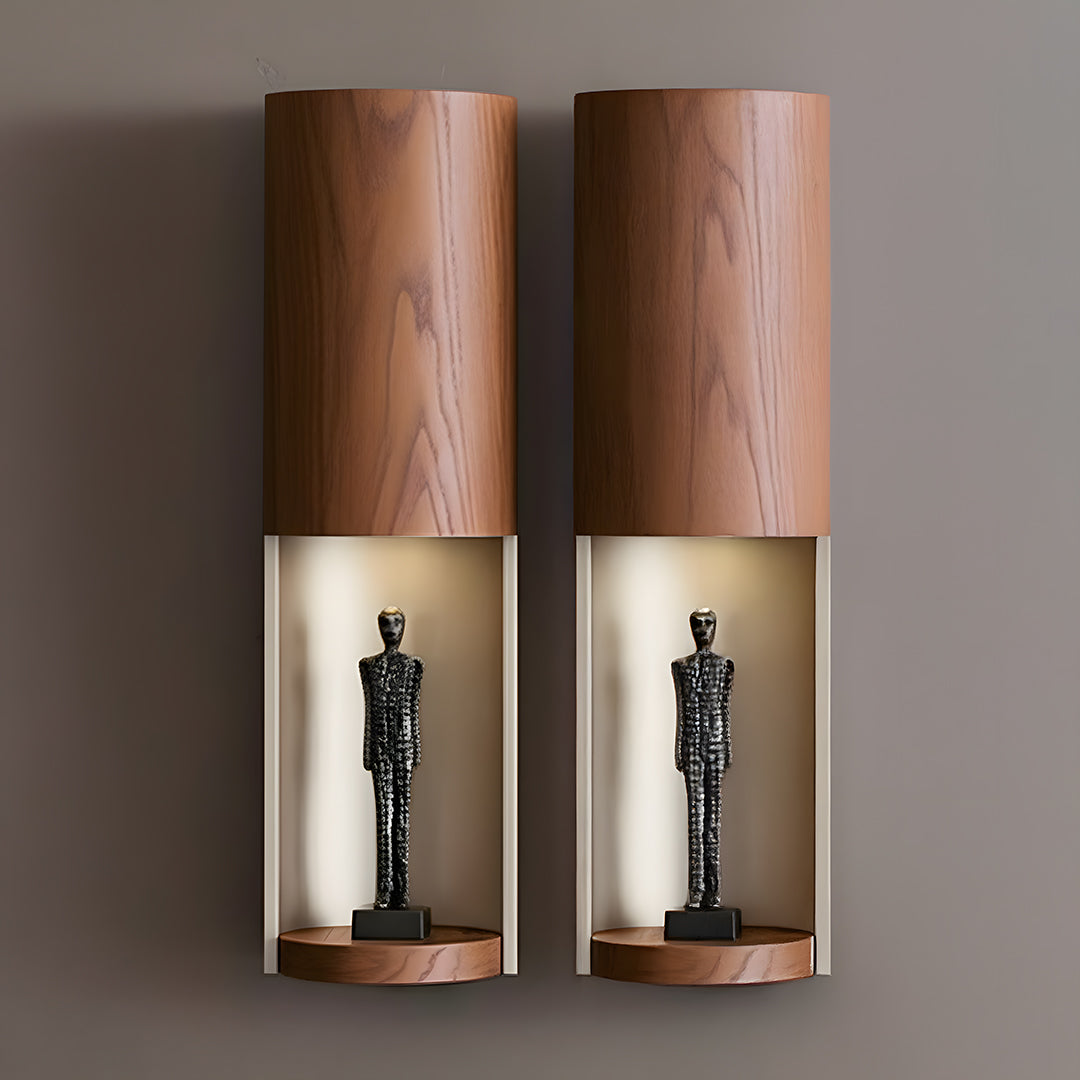 Set of 2 ORIX walnut wall shelves designed as TV units, showcasing sleek, modern wood storage with a stylish finish.