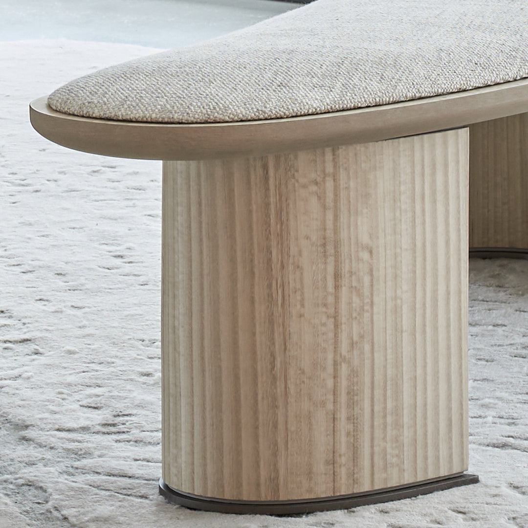 Wooden Grandeur Bench AMCJ-TD6069 by BEACON, natural finish, sturdy design, ideal for entryways or living spaces.