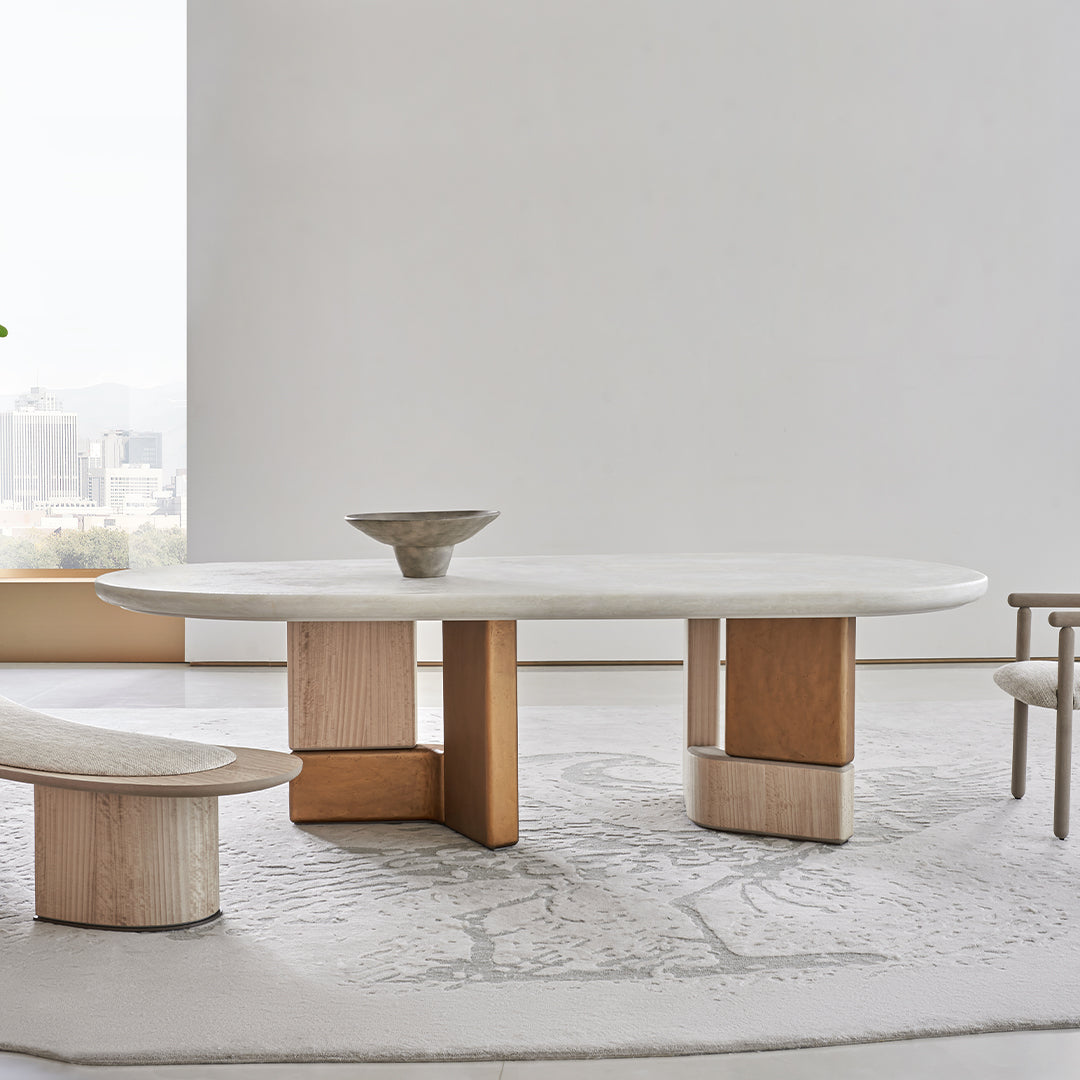 BEACON Grandeur Bench AMCJ-TD6069 with a wooden top and metal frame, ideal for indoor or outdoor seating.
