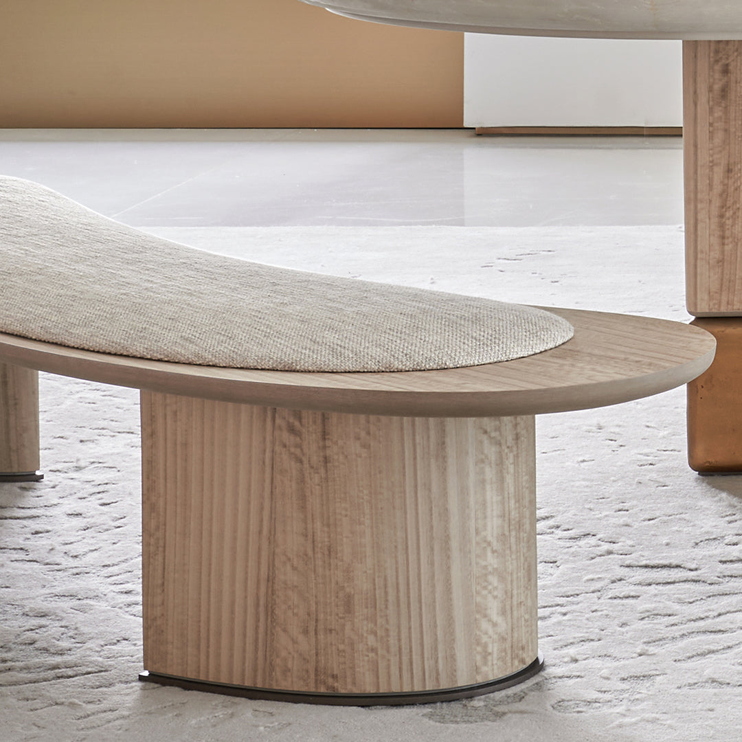 BEACON Grandeur Bench AMCJ-TD6069 with wooden seat and metal frame, ideal for living room or entryway seating.