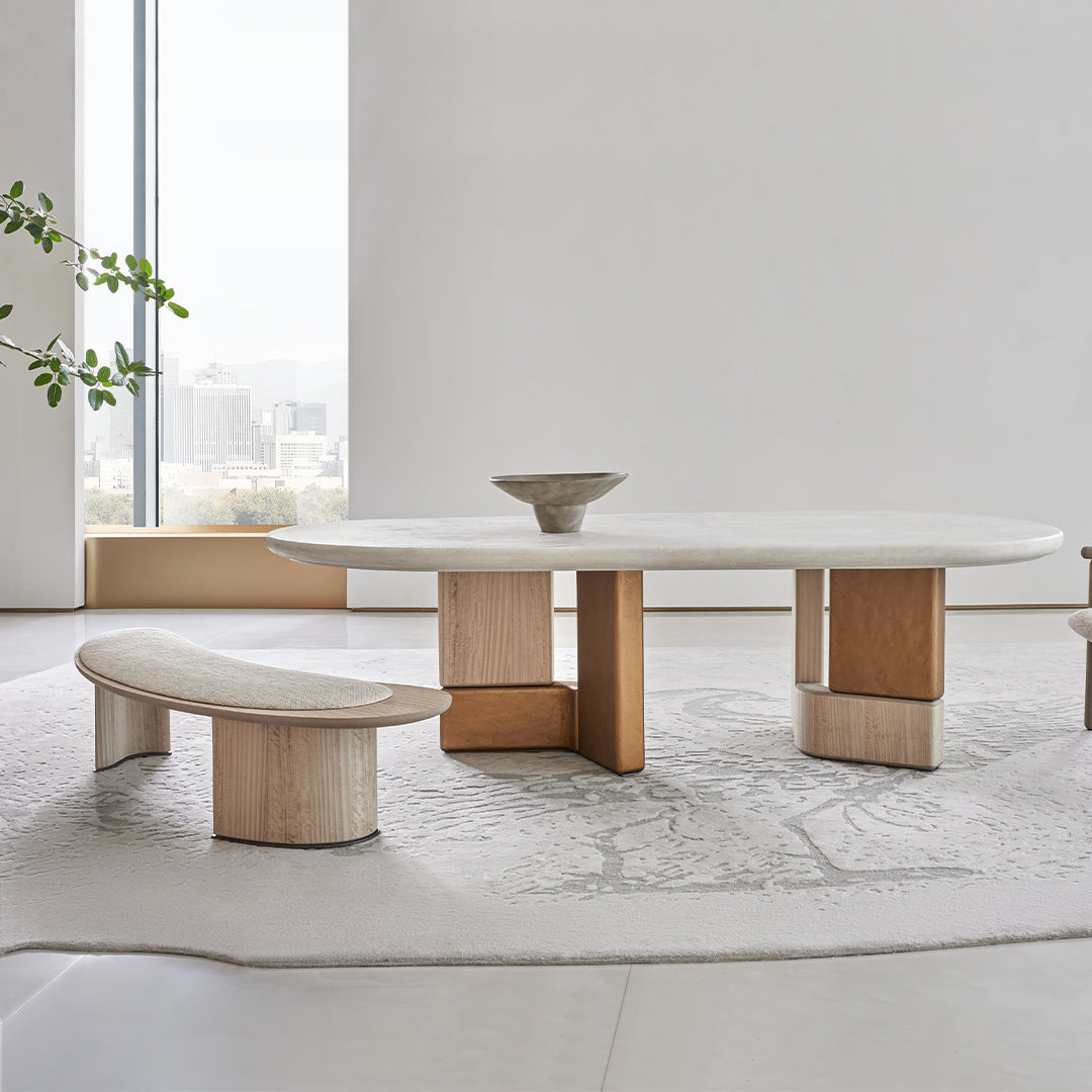 Beacon Grandeur Bench AMCJ-TD6069, wooden bench with sleek design and sturdy construction, ideal for indoor or outdoor use.