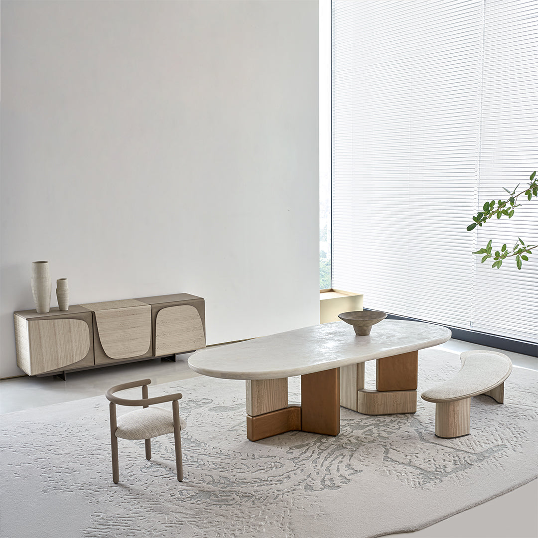 BEACON Grandeur Bench AMCJ-TD6069 made of wood with a sleek, modern design, featuring a sturdy frame and comfortable seating surface.