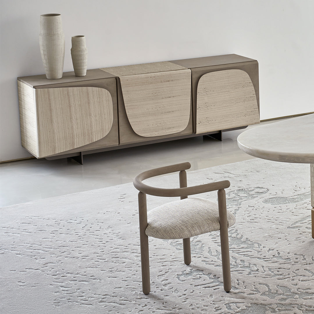 BEACON Grandeur Dining Chair AMCJ-CY6003 with cushioned seat and wooden legs, modern design for dining room decor
