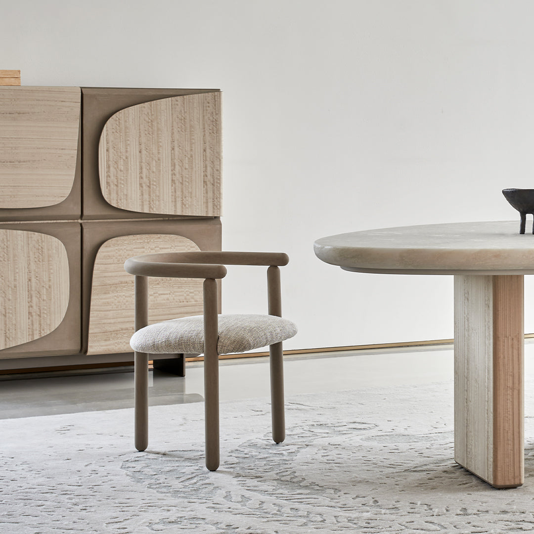 BEACON Grandeur Dining Chair AMCJ-CY6003 with upholstered seat and wooden legs, modern design for dining rooms.