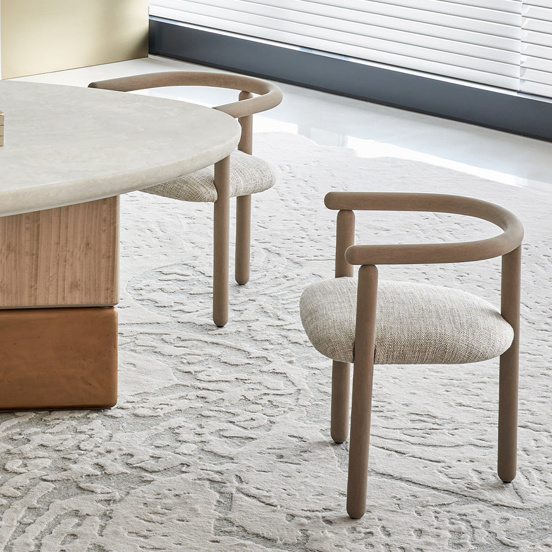 BEACON Grandeur Dining Chair AMCJ-CY6003 with a cushioned seat and wooden legs, showcasing elegant craftsmanship and comfortable design.