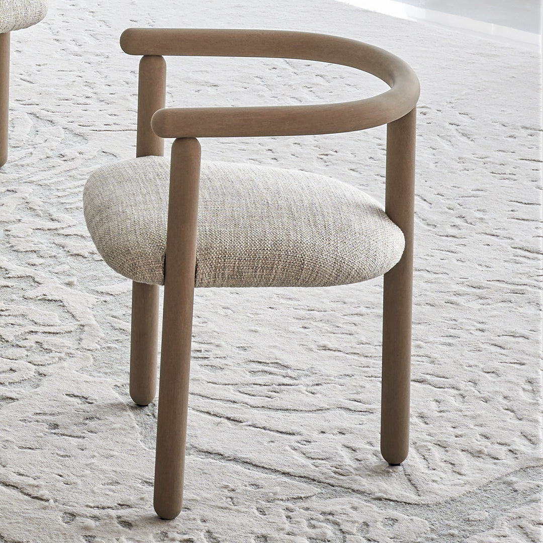 Beige Grandeur Dining Chair AMCJ-CY6003 by BEACON, featuring a wooden frame and upholstered seat for elegant dining room decor.