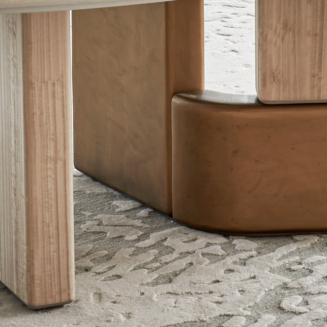 BEACON Grandeur marble and veneer dining table, 180cm, showcasing sleek surface and sturdy wooden legs for a modern dining room.