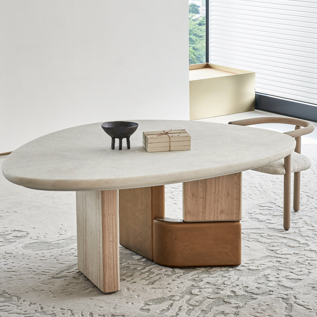 Grandeur marble and veneer dining table by BEACON, 180cm rectangular design with sleek surface and modern style.