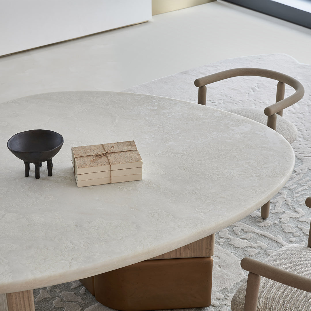 BEACON Grandeur marble and veneer dining table, 180cm, showcasing a sleek surface and modern design for stylish dining spaces.