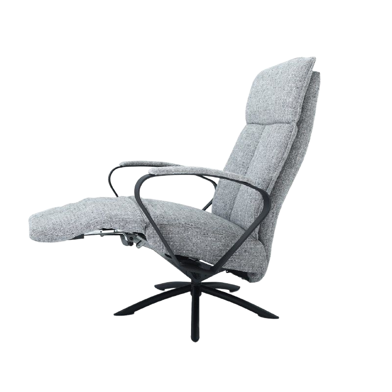 Gray Relax Swivel and Recliner Lounge Chair With Black Legs  SL-HJ5828MFM -  Lounge Chairs - ebarza Furniture UAE | Shop Modern Furniture in Abu Dhabi & Dubai - مفروشات ايبازرا في الامارات | تسوق اثاث عصري وديكورات مميزة في دبي وابوظبي