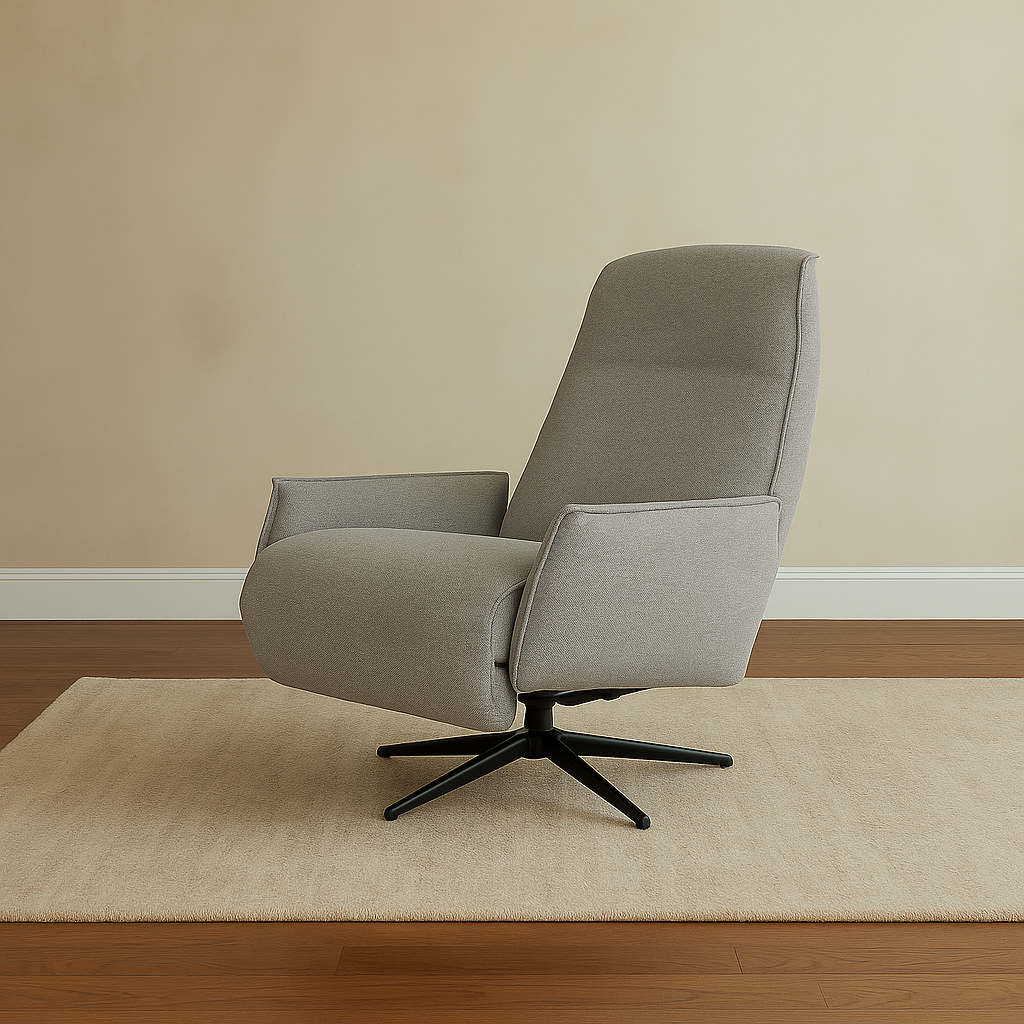 Gray Swivel and Recliner Lounge Chair  SL-HJ8049 -  Lounge Chairs - ebarza Furniture UAE | Shop Modern Furniture in Abu Dhabi & Dubai - مفروشات ايبازرا في الامارات | تسوق اثاث عصري وديكورات مميزة في دبي وابوظبي