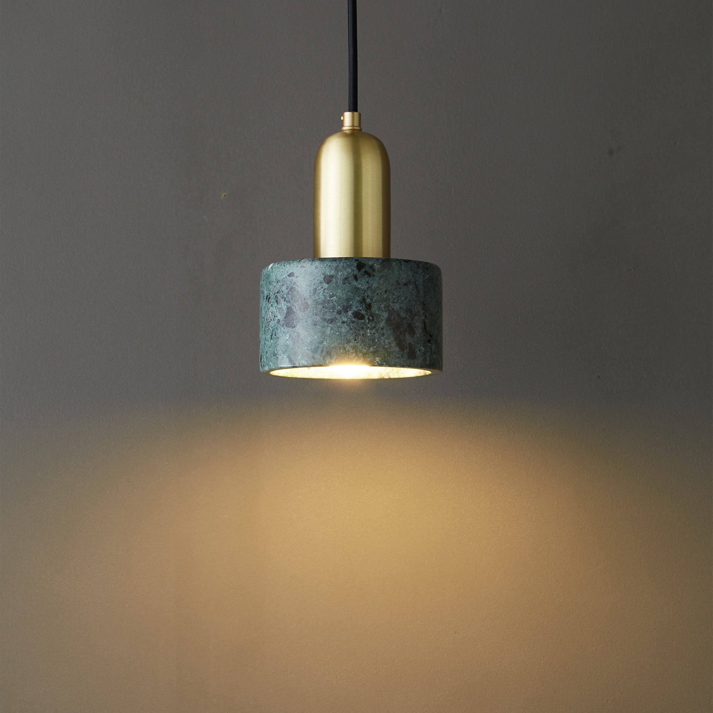 Green Marble Pendant Lamp 7713-Gn -  Pendant Lamps - ebarza Furniture UAE | Shop Modern Furniture in Abu Dhabi & Dubai - مفروشات ايبازرا في الامارات | تسوق اثاث عصري وديكورات مميزة في دبي وابوظبي