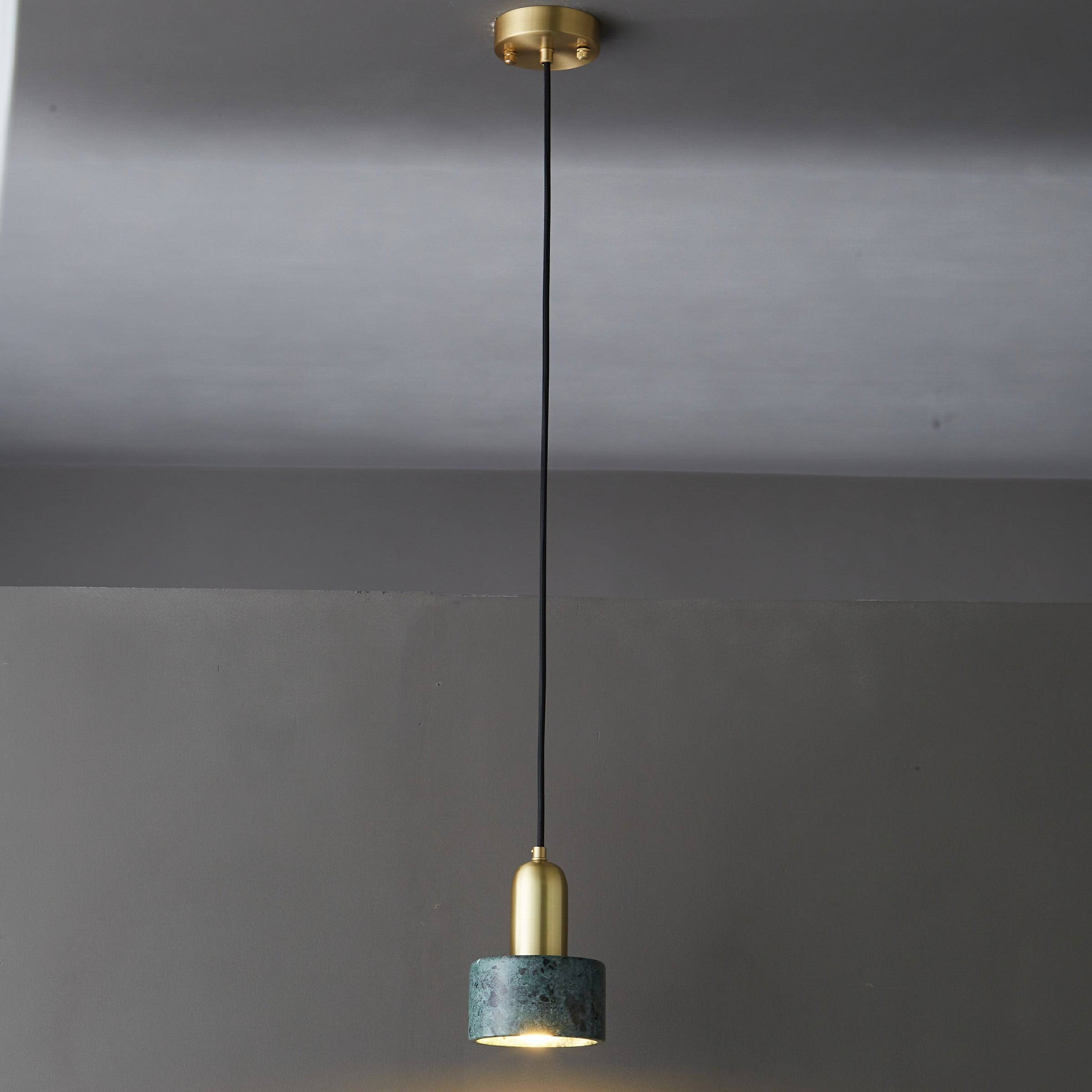 Green Marble Pendant Lamp 7713-Gn -  Pendant Lamps - ebarza Furniture UAE | Shop Modern Furniture in Abu Dhabi & Dubai - مفروشات ايبازرا في الامارات | تسوق اثاث عصري وديكورات مميزة في دبي وابوظبي