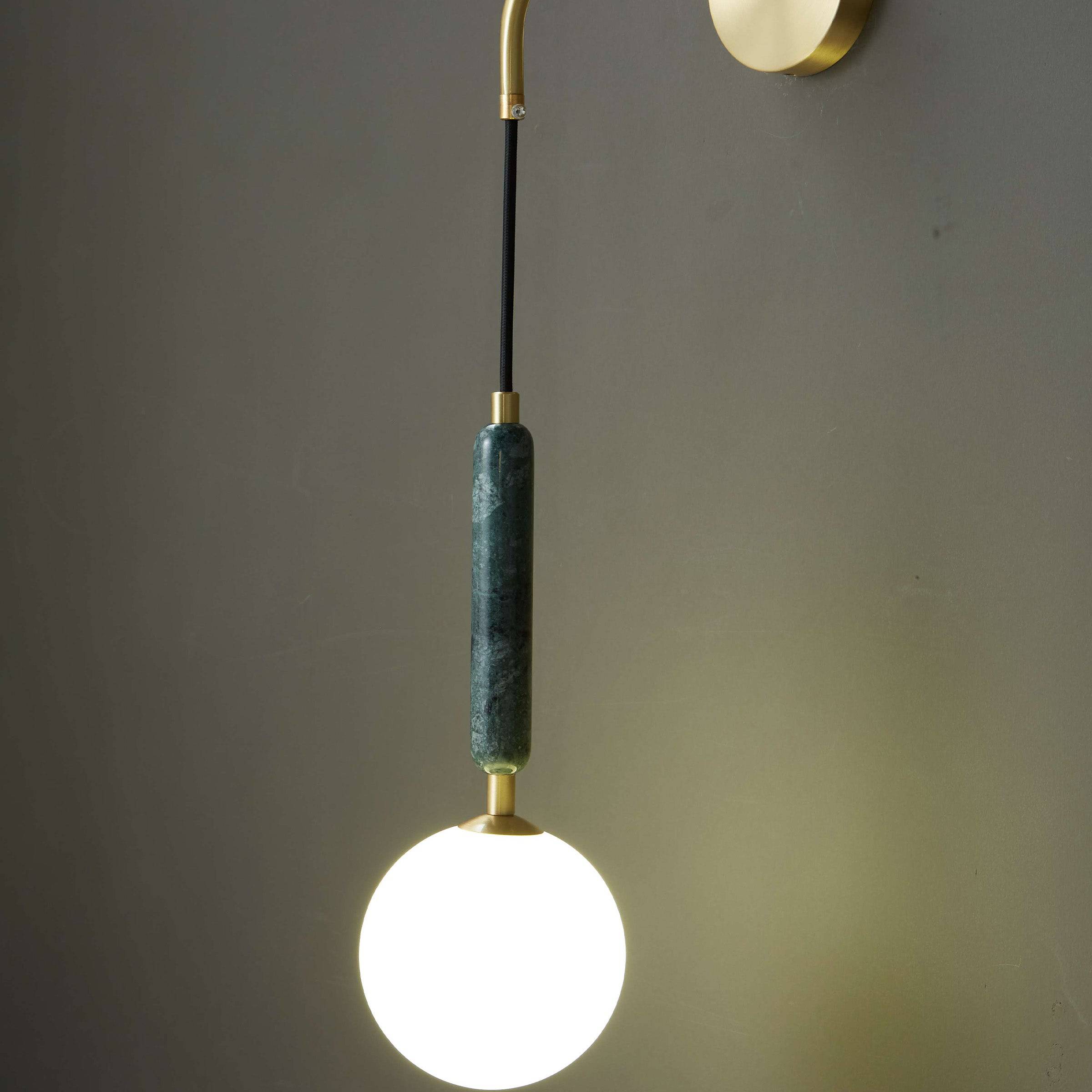 Green Marble Wall Lamp 6605-Gn -  Wall Lamps | مصباح حائط من الرخام الأخضر - ebarza Furniture UAE | Shop Modern Furniture in Abu Dhabi & Dubai - مفروشات ايبازرا في الامارات | تسوق اثاث عصري وديكورات مميزة في دبي وابوظبي