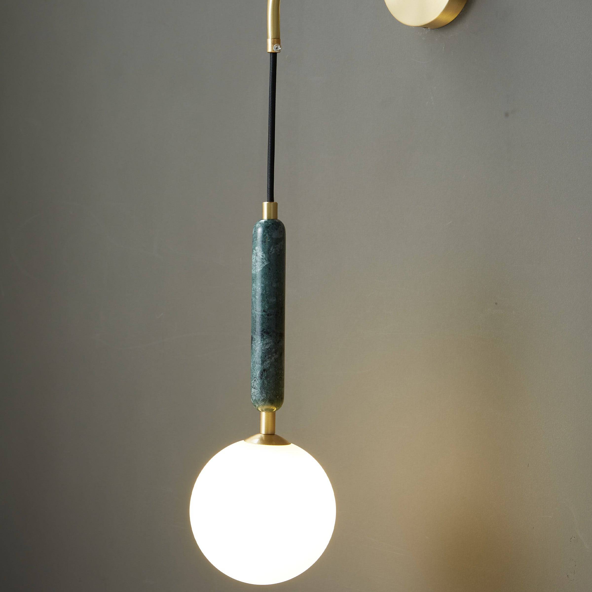 Green Marble Wall Lamp 6605-Gn -  Wall Lamps | مصباح حائط من الرخام الأخضر - ebarza Furniture UAE | Shop Modern Furniture in Abu Dhabi & Dubai - مفروشات ايبازرا في الامارات | تسوق اثاث عصري وديكورات مميزة في دبي وابوظبي