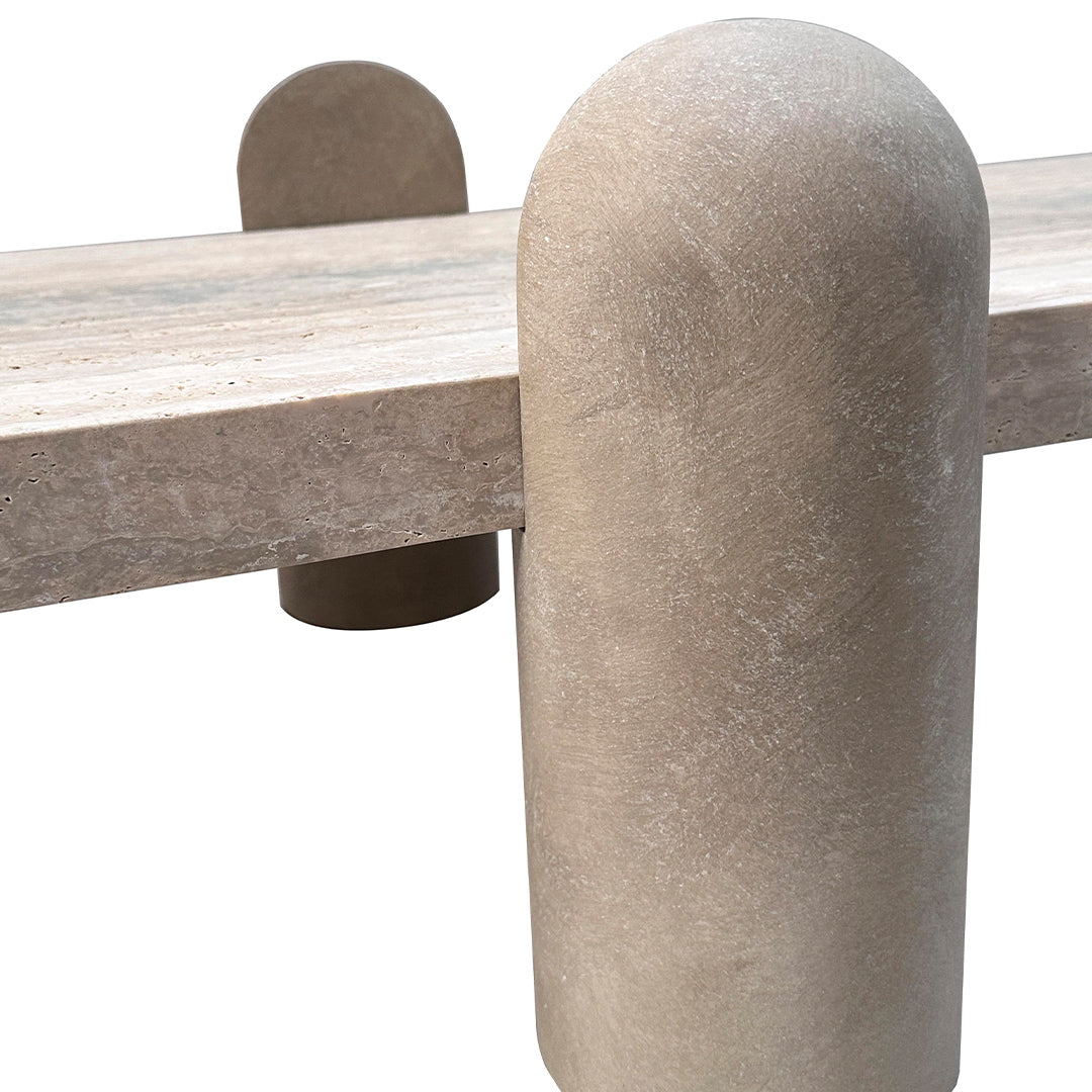 A2STONE Grenoble Travertine Coffee Table with a sleek rectangular surface and sturdy base, showcasing elegant natural stone finish.