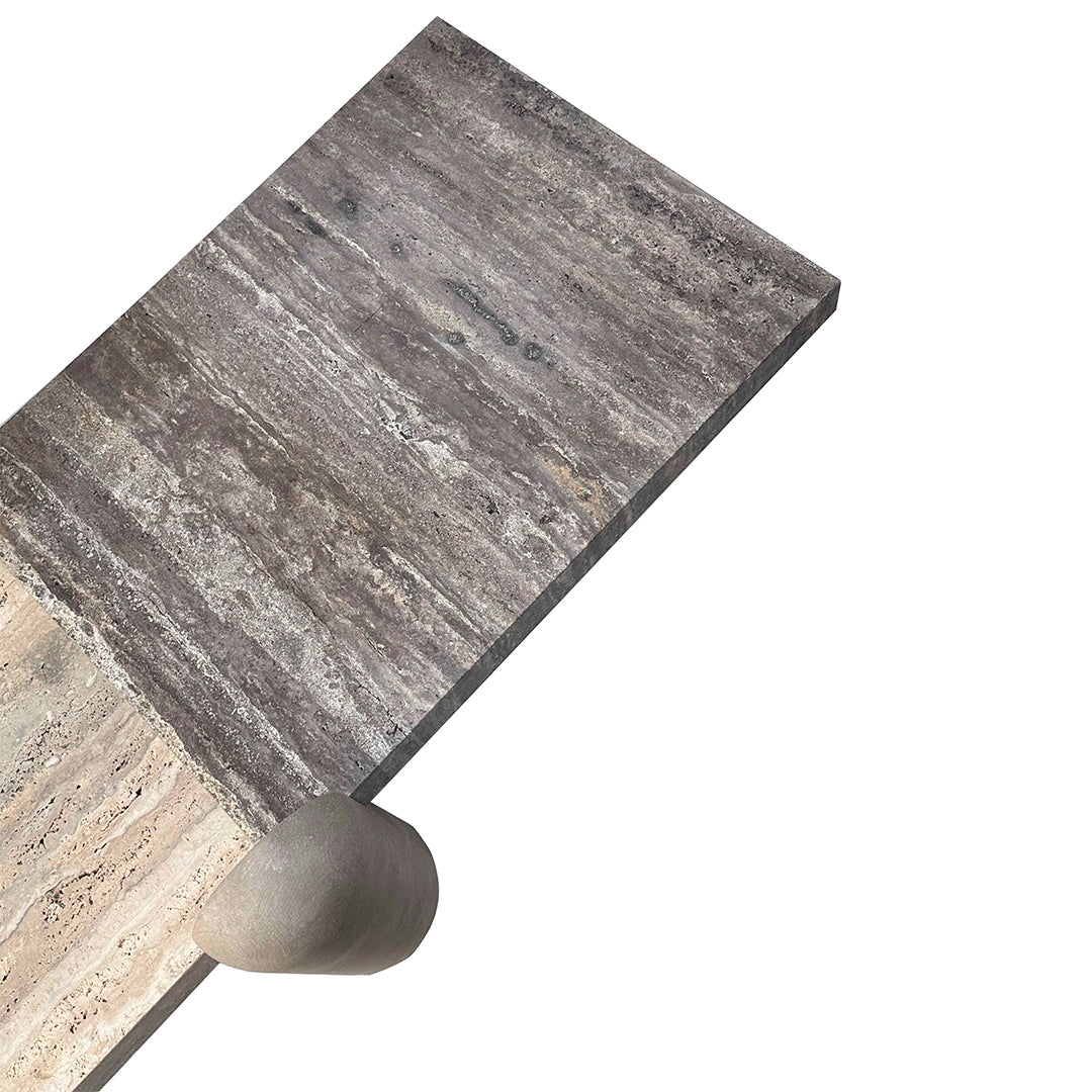 A2STONE Grenoble Travertine Coffee Table with a sleek rectangular design and natural stone finish.