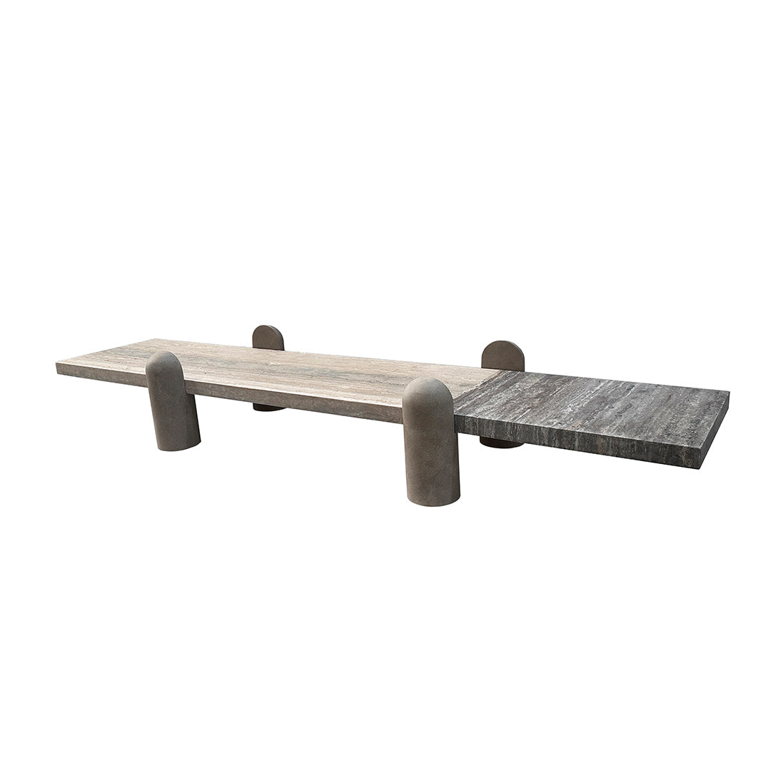 A2STONE Grenoble Travertine Coffee Table with sleek rectangular surface and sturdy legs, modern design for living room decor.
