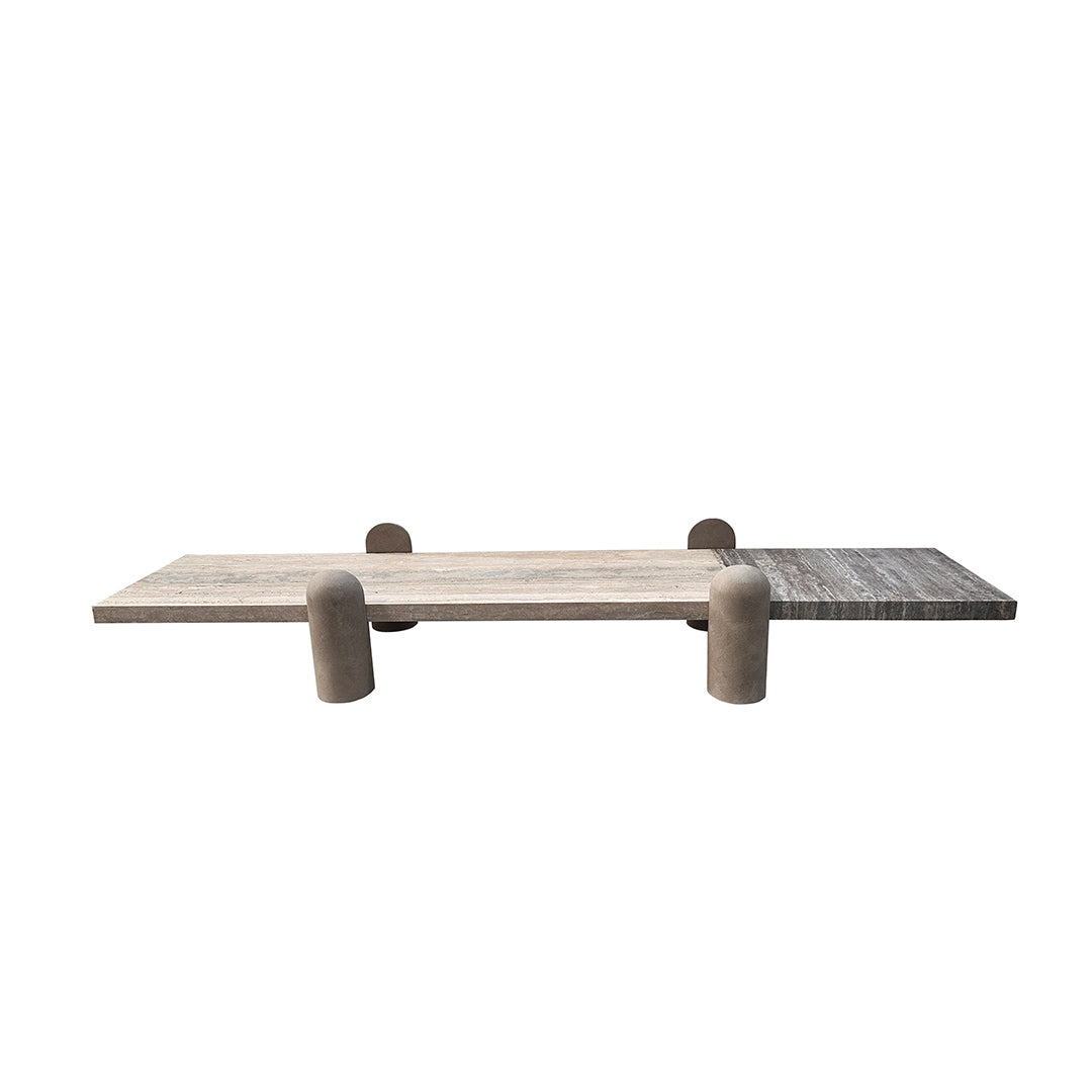 Apex A2STONE Grenoble Travertine Coffee Table with a rectangular top and sleek modern design.